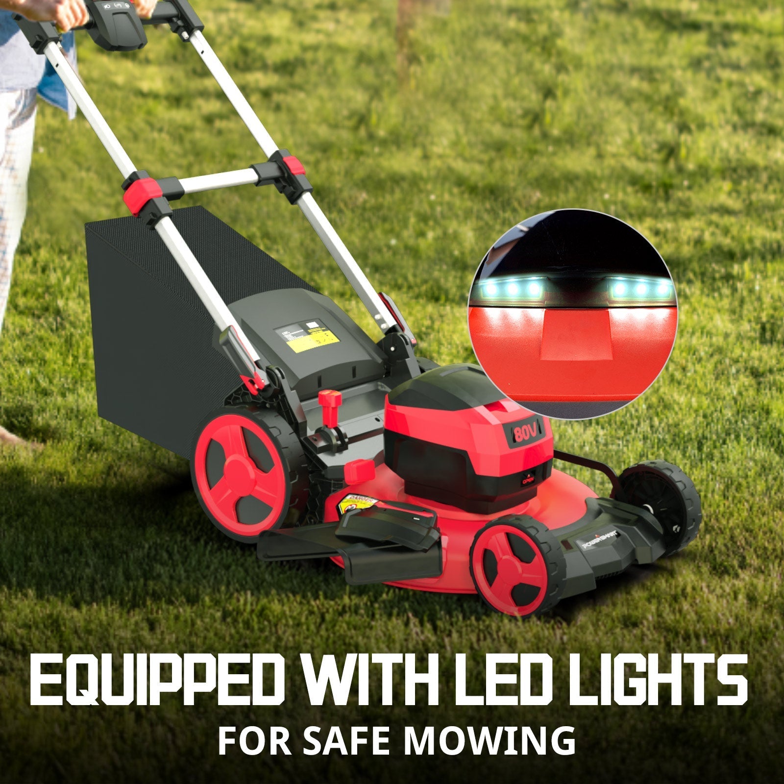 80V 21" Cordless Self-propelled Lawn Mower w/ Two 6Ah Battery & Charger PS76821SRB+DB2108