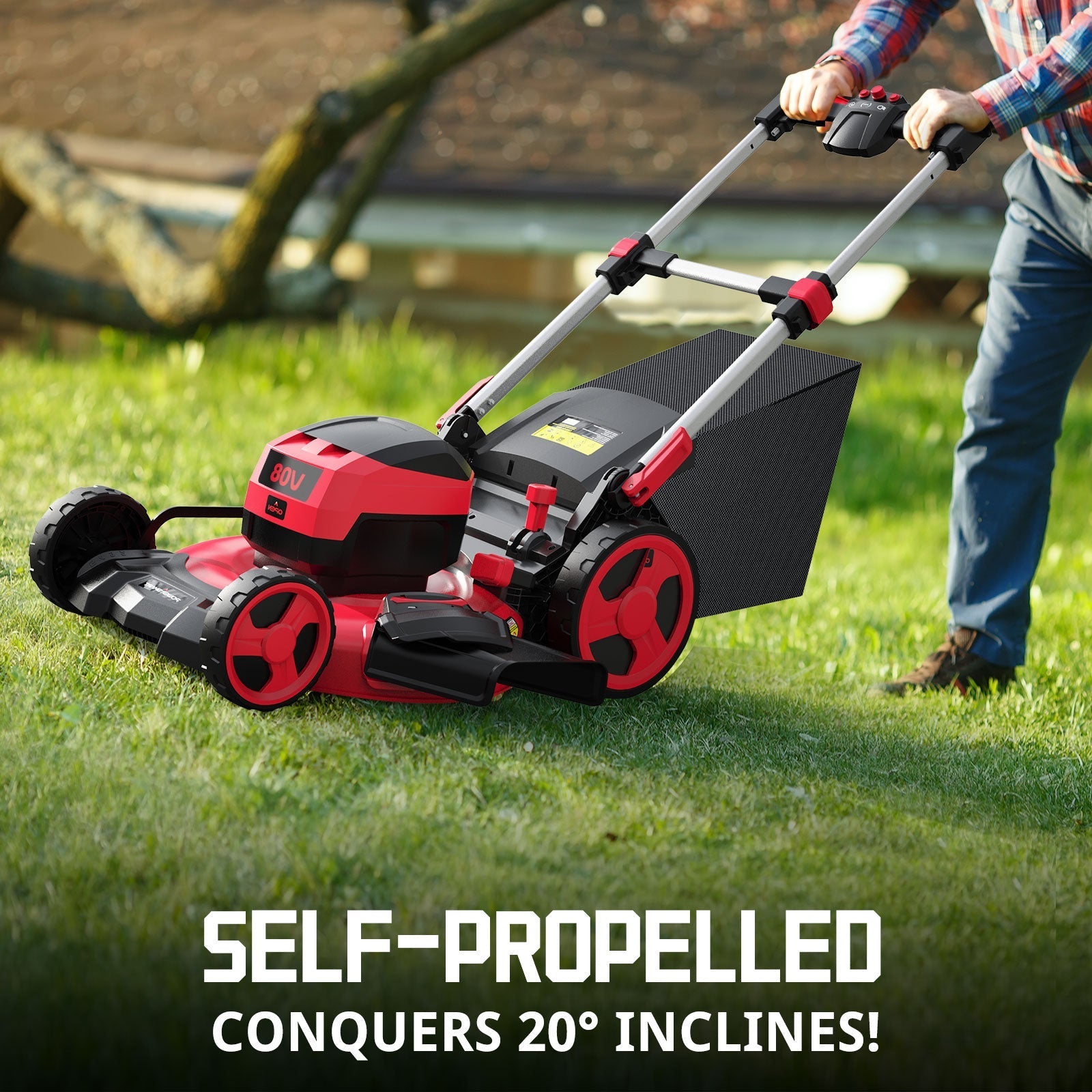 80V 21" Cordless Self-propelled Lawn Mower w/ Two 6Ah Battery & Charger PS76821SRB+DB2108