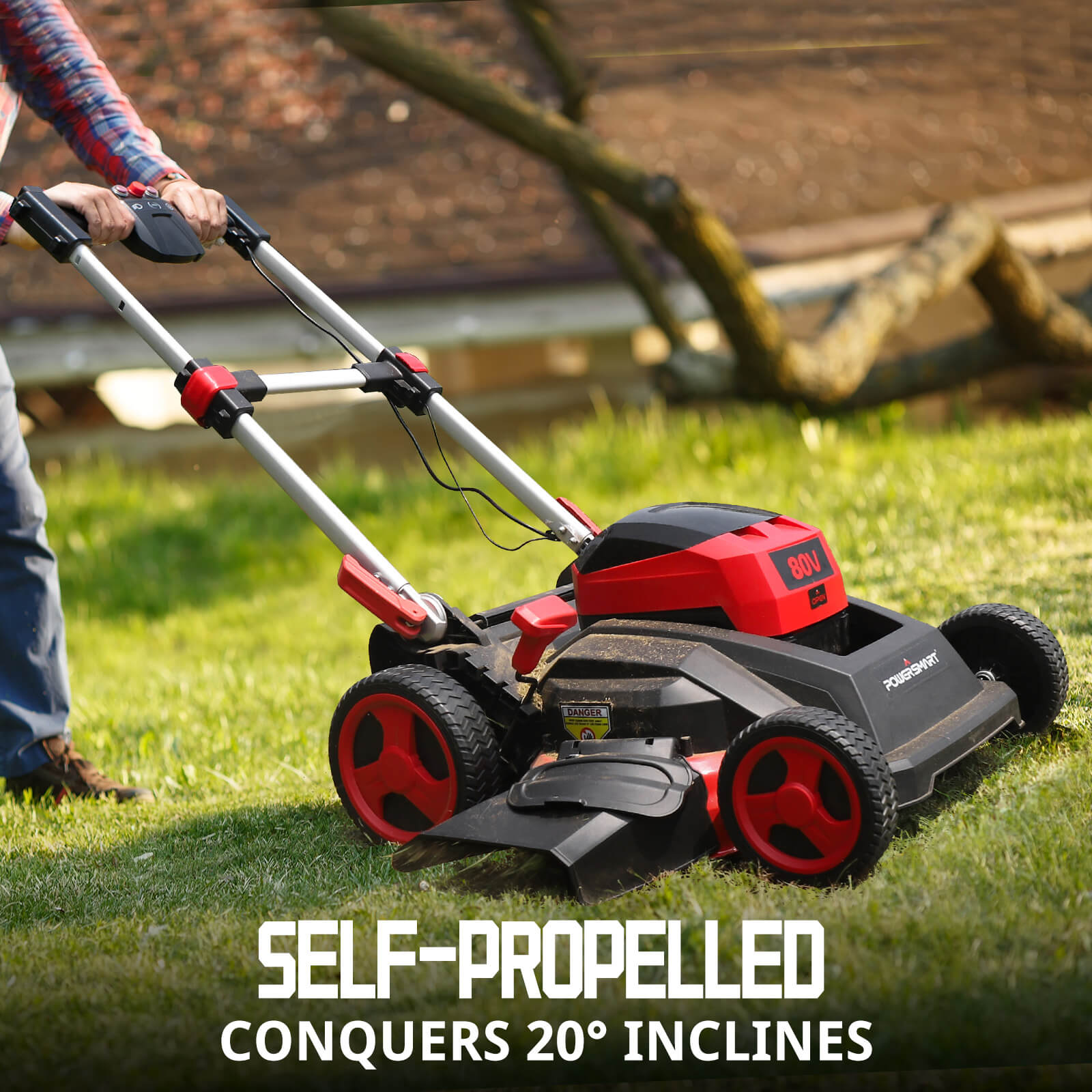 80V 26" Brushless Cordless Self-propelled Lawn Mower Red