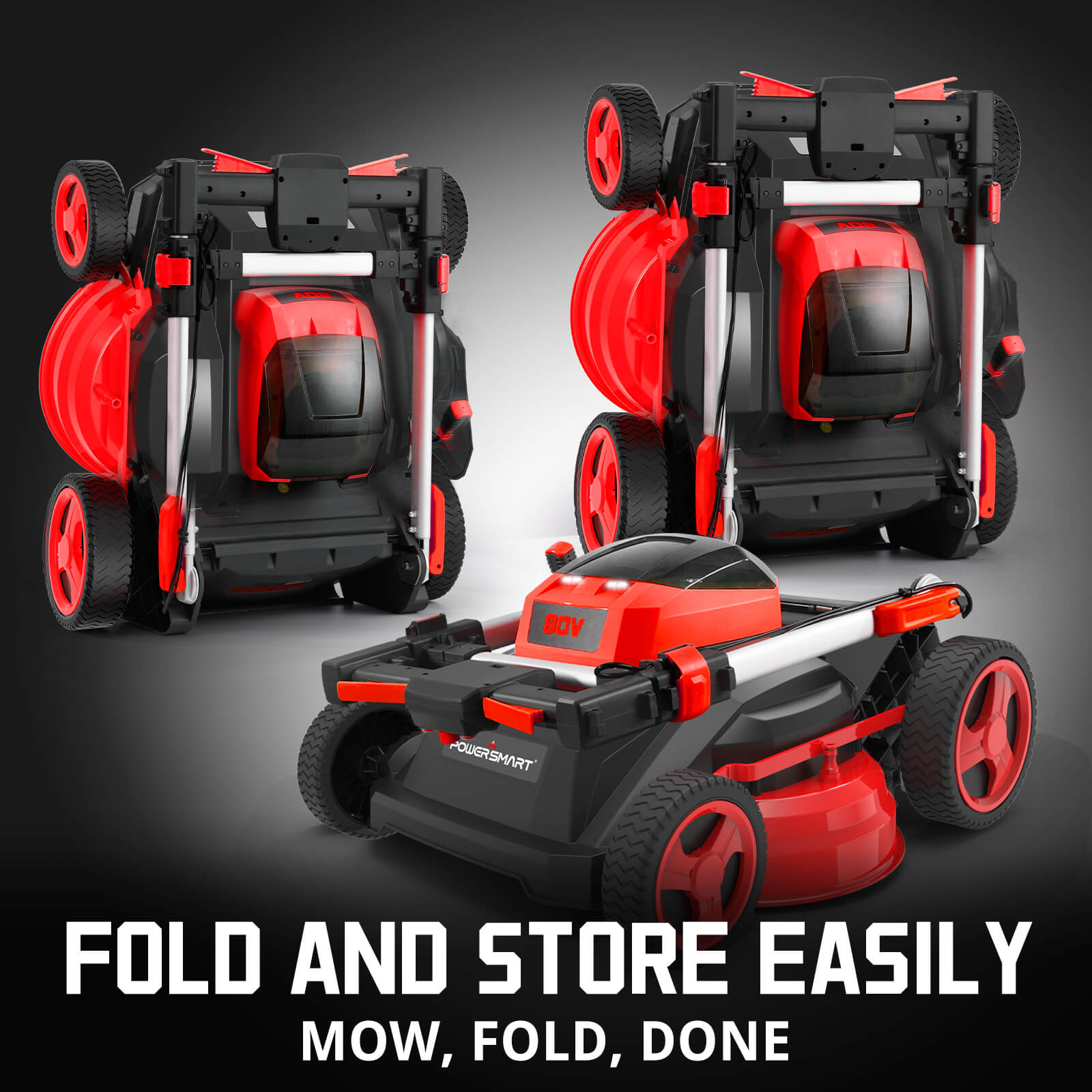 80V 26" Brushless Cordless Self-propelled Lawn Mower Red