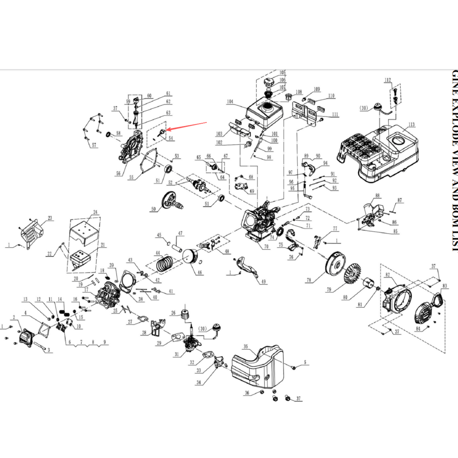 Snow Blower Parts -  Oil Ruler, Stock #9198960101