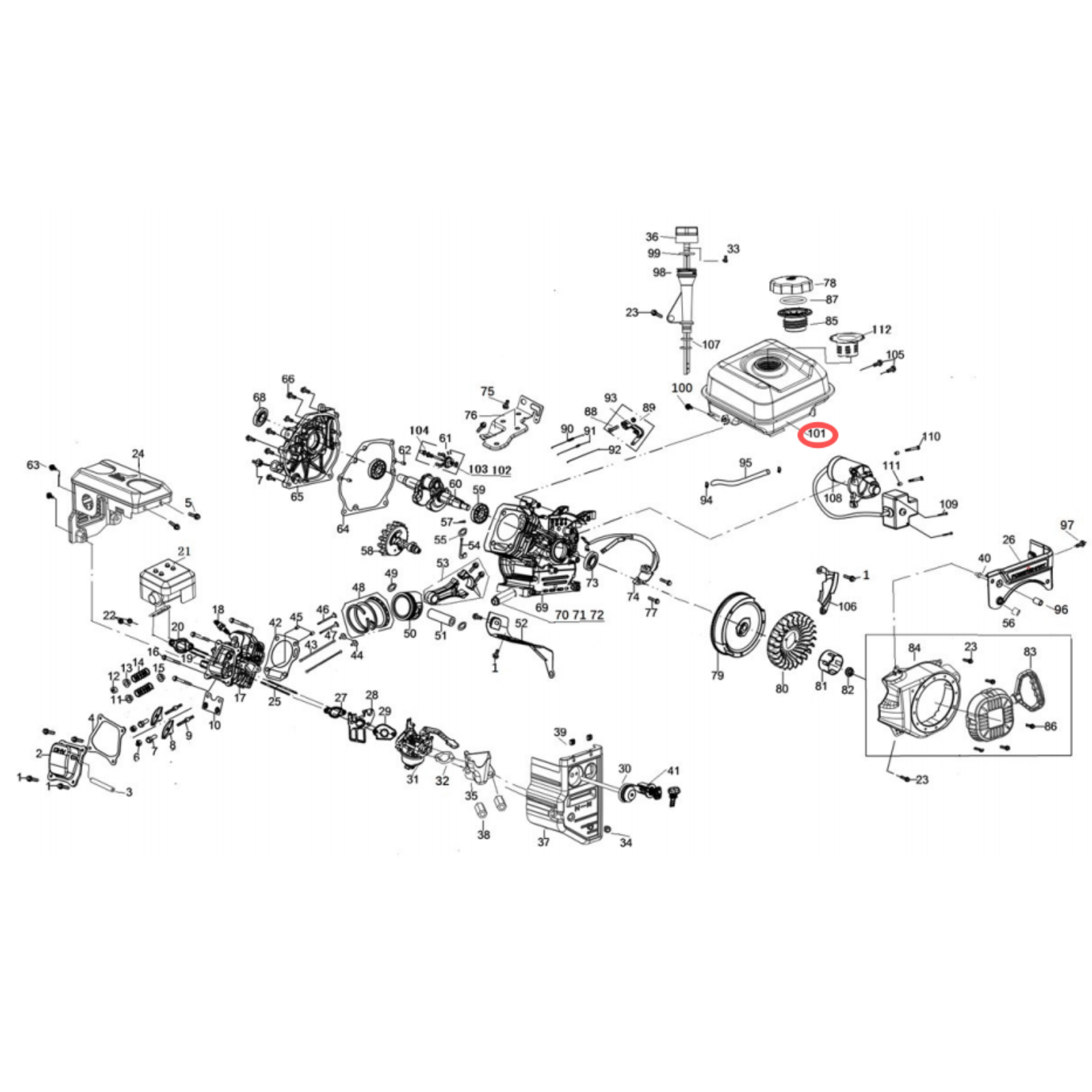 Snow Blower Parts -Fuel Tank Assembly, Stock#9529960301
