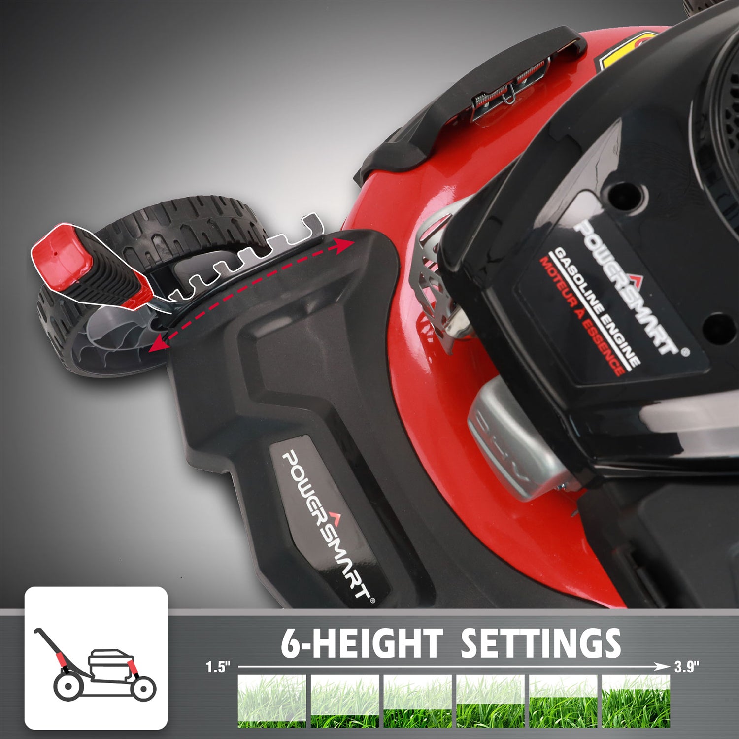 21'' 170cc Gas Self-propelled Lawn Mower Red DB2321SR