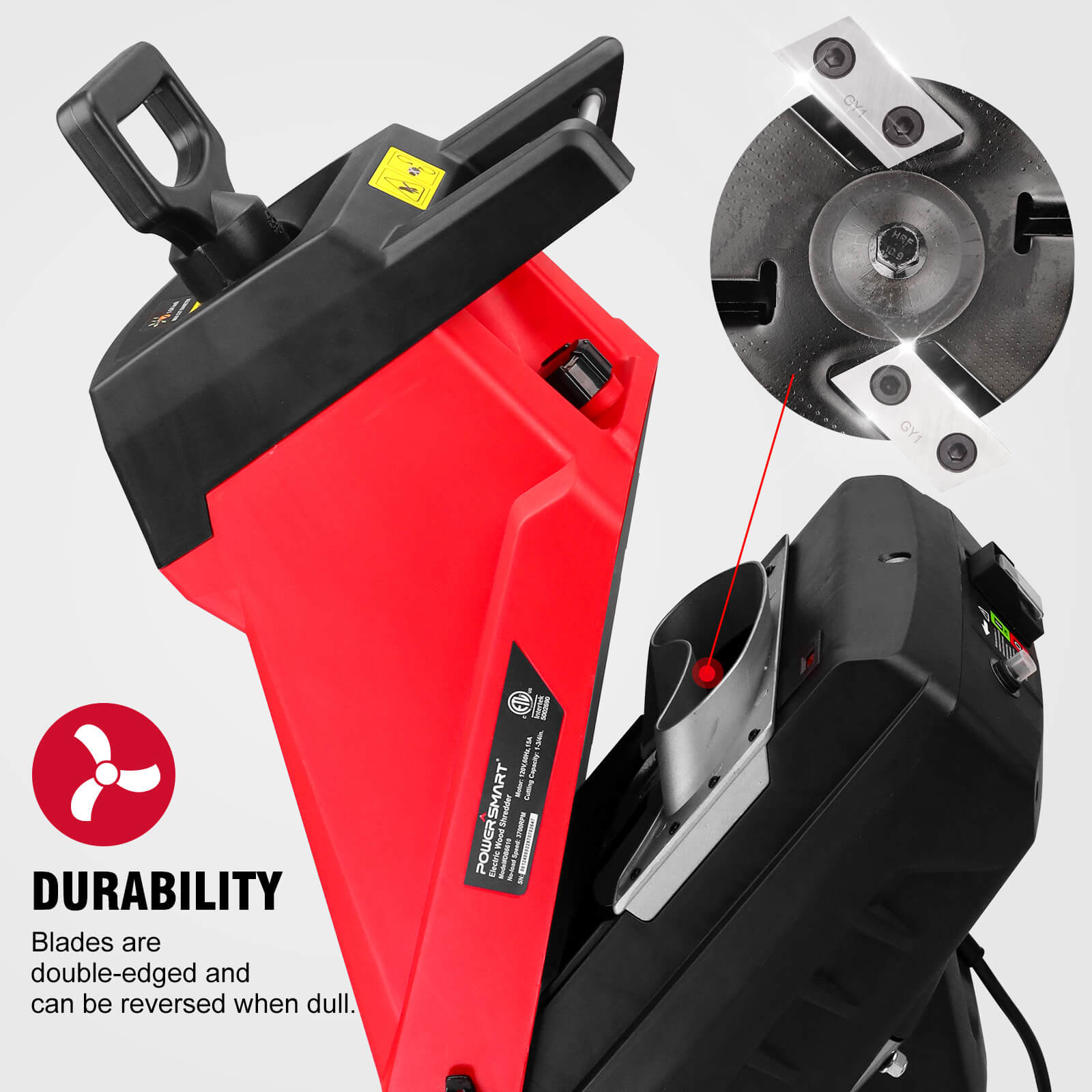 15Amp Electric Wood Chipper Leaf mulcher DB6610