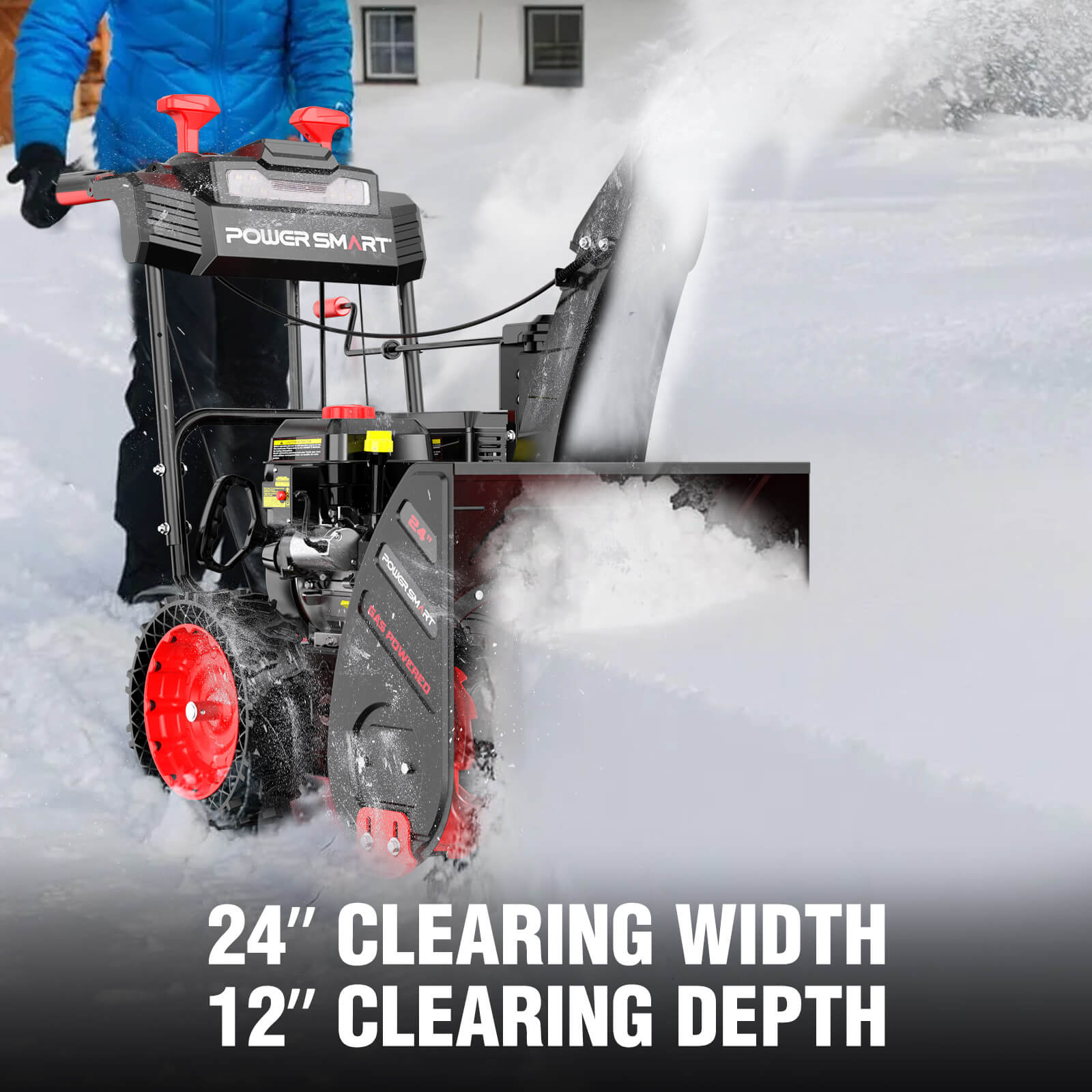 24'' 252cc Two Stage Self-Propelled Gas Snow Blower w/ Electric Start