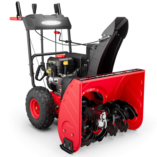 24'' 212cc Two Stage Self-Propelled Gas Snow Blower w/ Electric Start