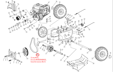 Snow Blower Parts - Synchronous Belt(720mm), Stock #302040032