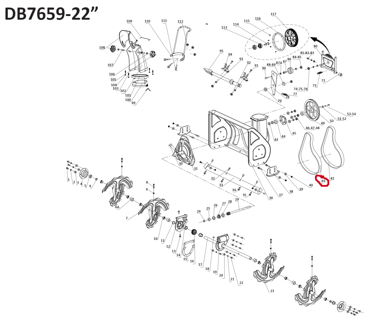 Snow Blower Parts - Auger Belt (Gates Tfuflex G 4LXP655), Stock #302040014