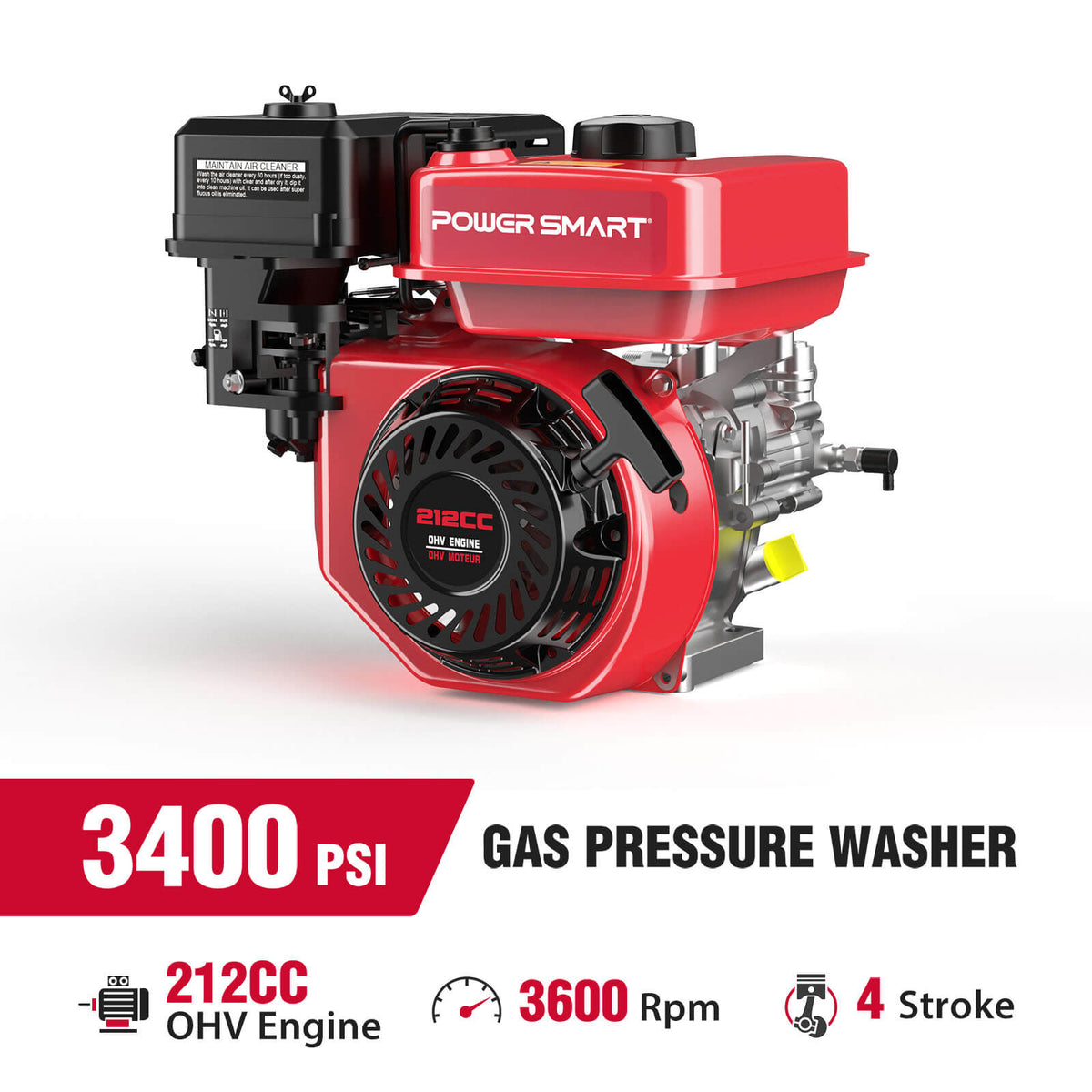 3400PSI 2.5GPM 212cc Gas Pressure Washer DL1034A