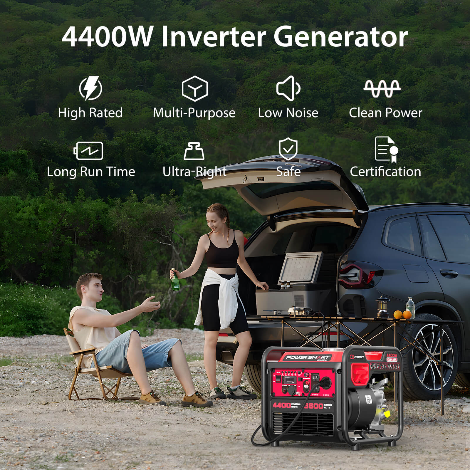 Preorder: 4400W Open Frame Inverter Generator w/ CO Alert DL5040C - Ships 3/10