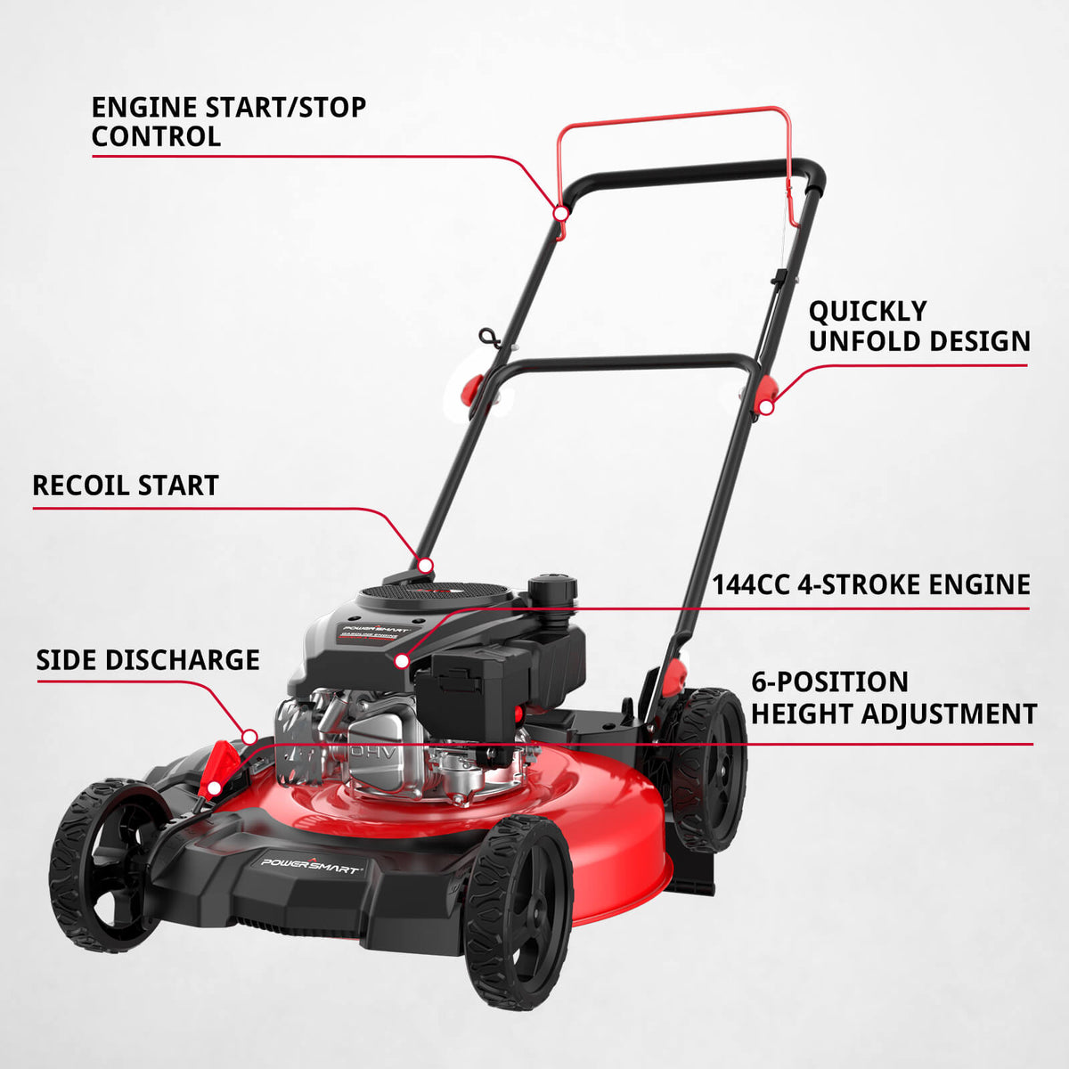 21'' 144cc Gas Push 2-in-1 Lawn Mower DV8621C
