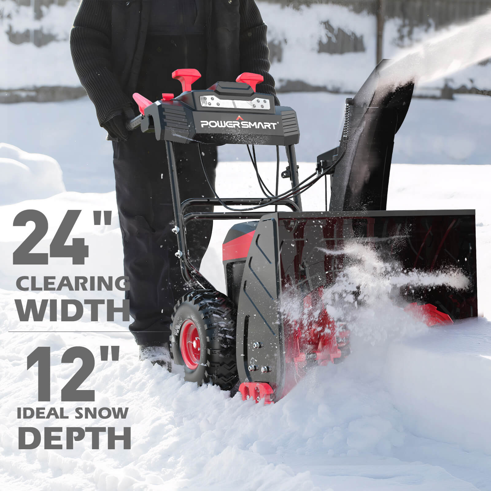 80V 24'' Two Stage Self-propelled Cordless Snow Blower HB2805A