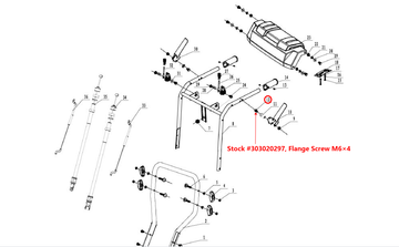 Snow Blower Parts - Flange Screw (M6x40), Stock #303020297