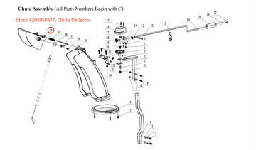 Snow Blower Parts - Chute Deflector, Stock #203050377