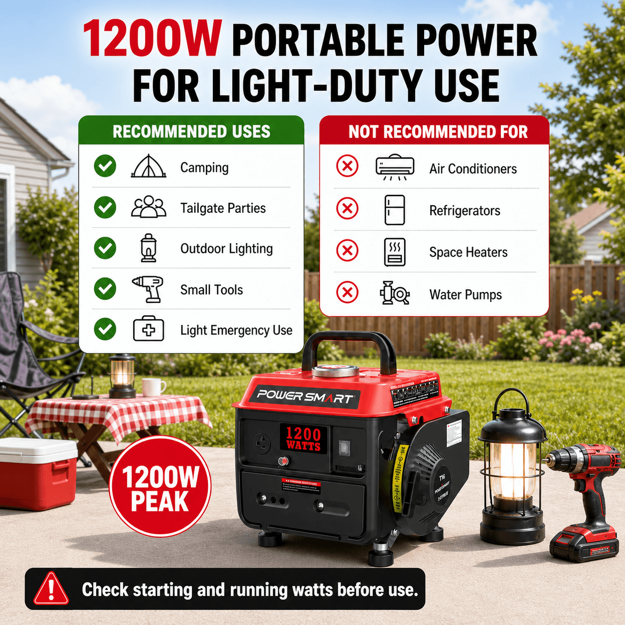 1200W 2-Stroke Generator PS50/DB5010