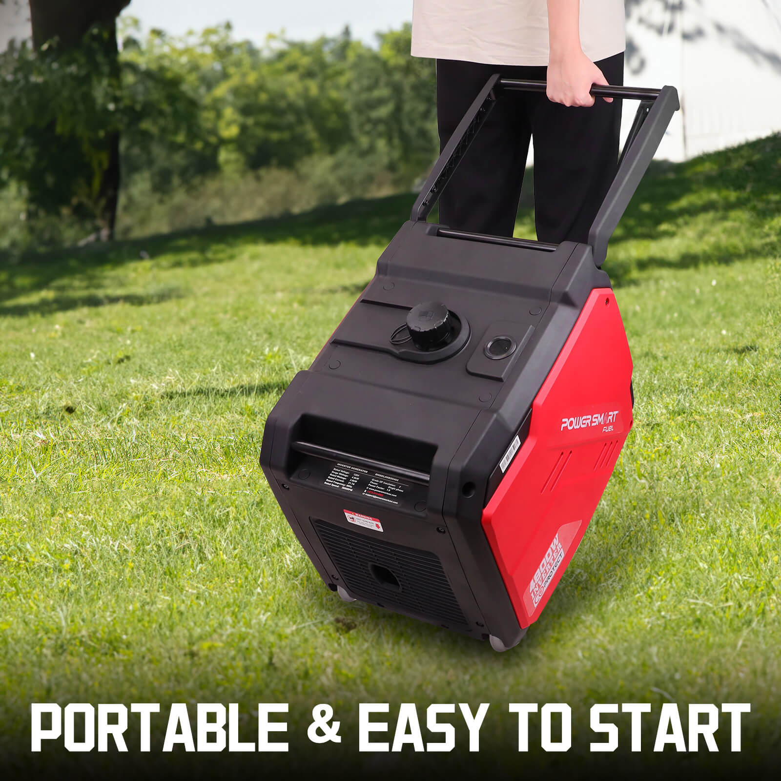 4800W Inverter Generator w/ Electric Start, Wheels Handle Kit, CO Sensor PS5046CE