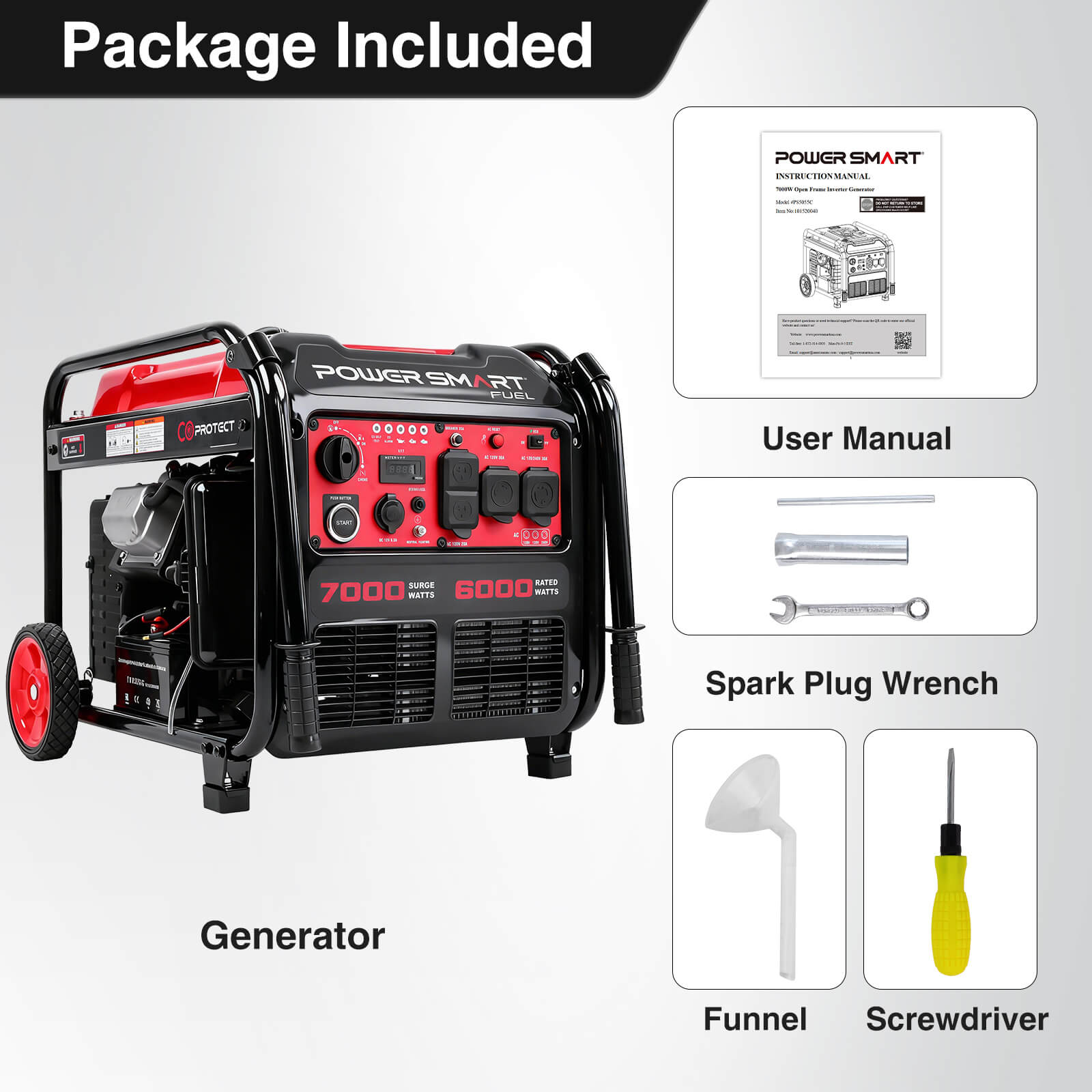 7000W Inverter Generator w/ CO Alert PS5055C