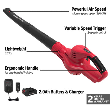 20V Cordless Leaf Blower w/ Battery & Charger PS76101B