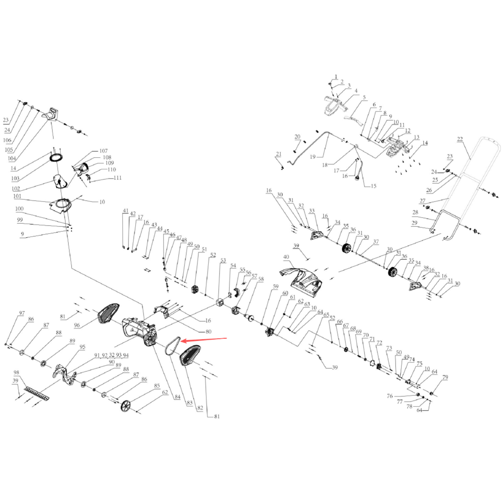 Snow Blower Parts - Auger Belt (5PJ660-670), Stock #302040024