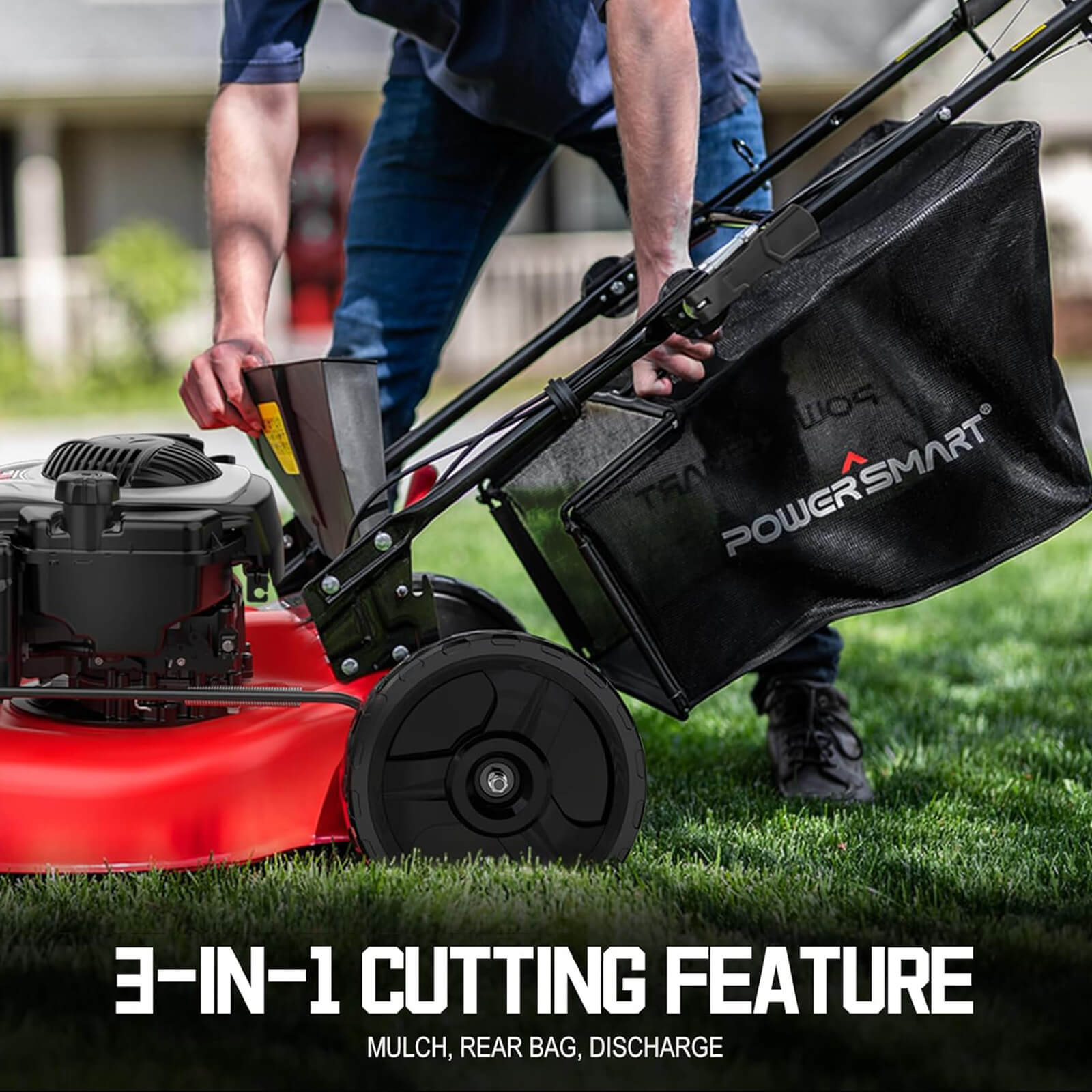 22" 150cc Gas Self-Propelled 3-in-1 Lawn Mower w/ Briggs & Stratton B8622S
