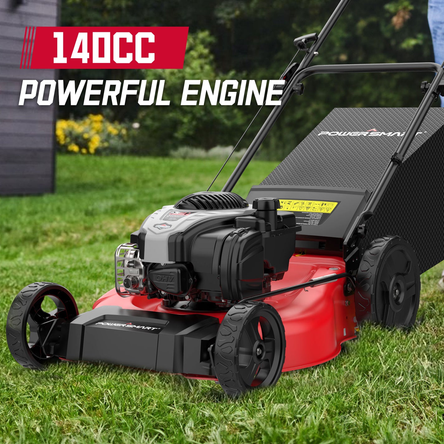 21" 140cc Gas Push Lawn Mower w/ B&S 550EX Engine B8721P PowerSmart USA