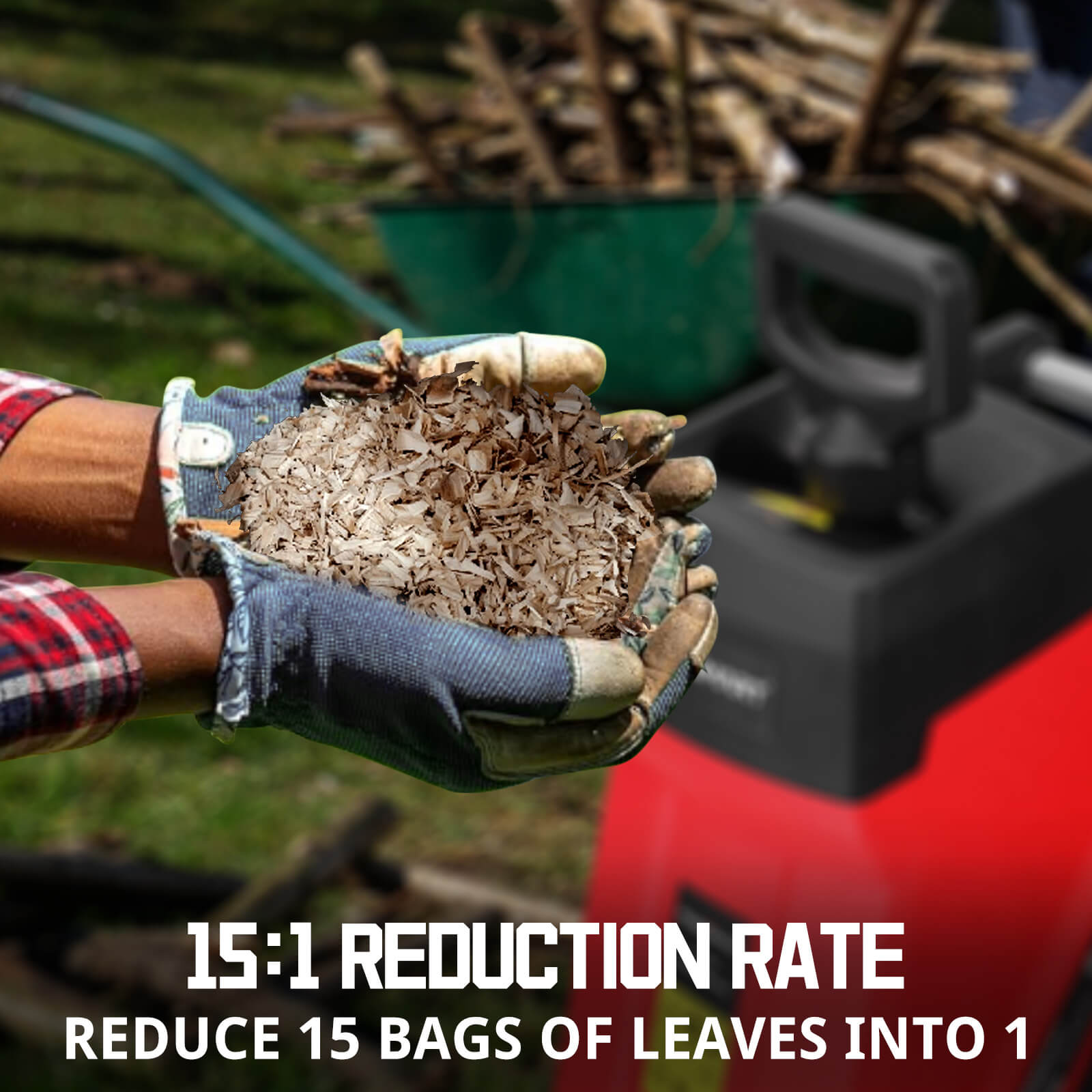 15Amp Electric Wood Chipper Leaf mulcher DB6610