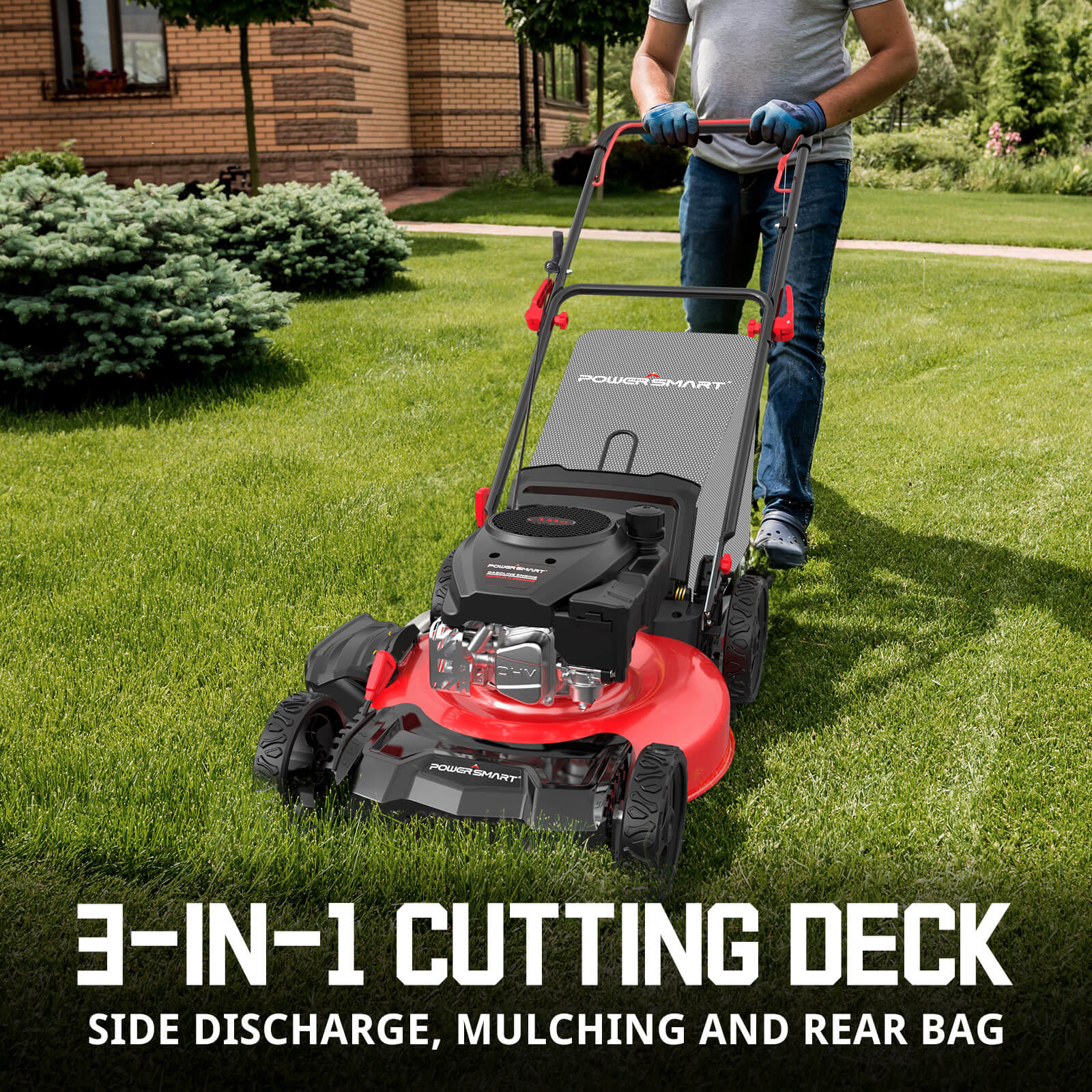 21" 144cc Gas Push 3-in-1 Lawn Mower DV8621P-M