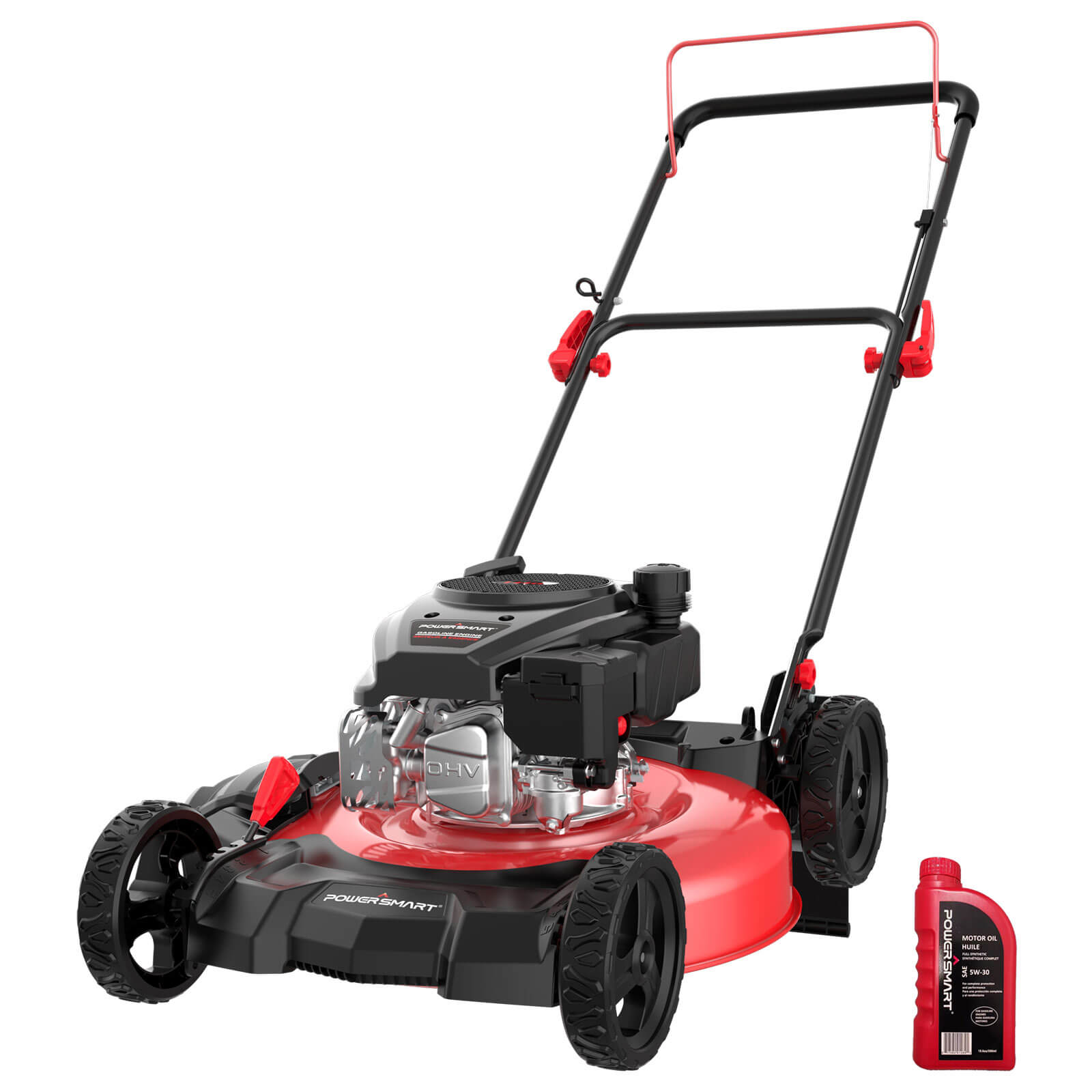 PowerSmart 21'' 144cc Gas Push Lawn Mower, 6-Position Height Adjustment, Side Discharge DB8602C