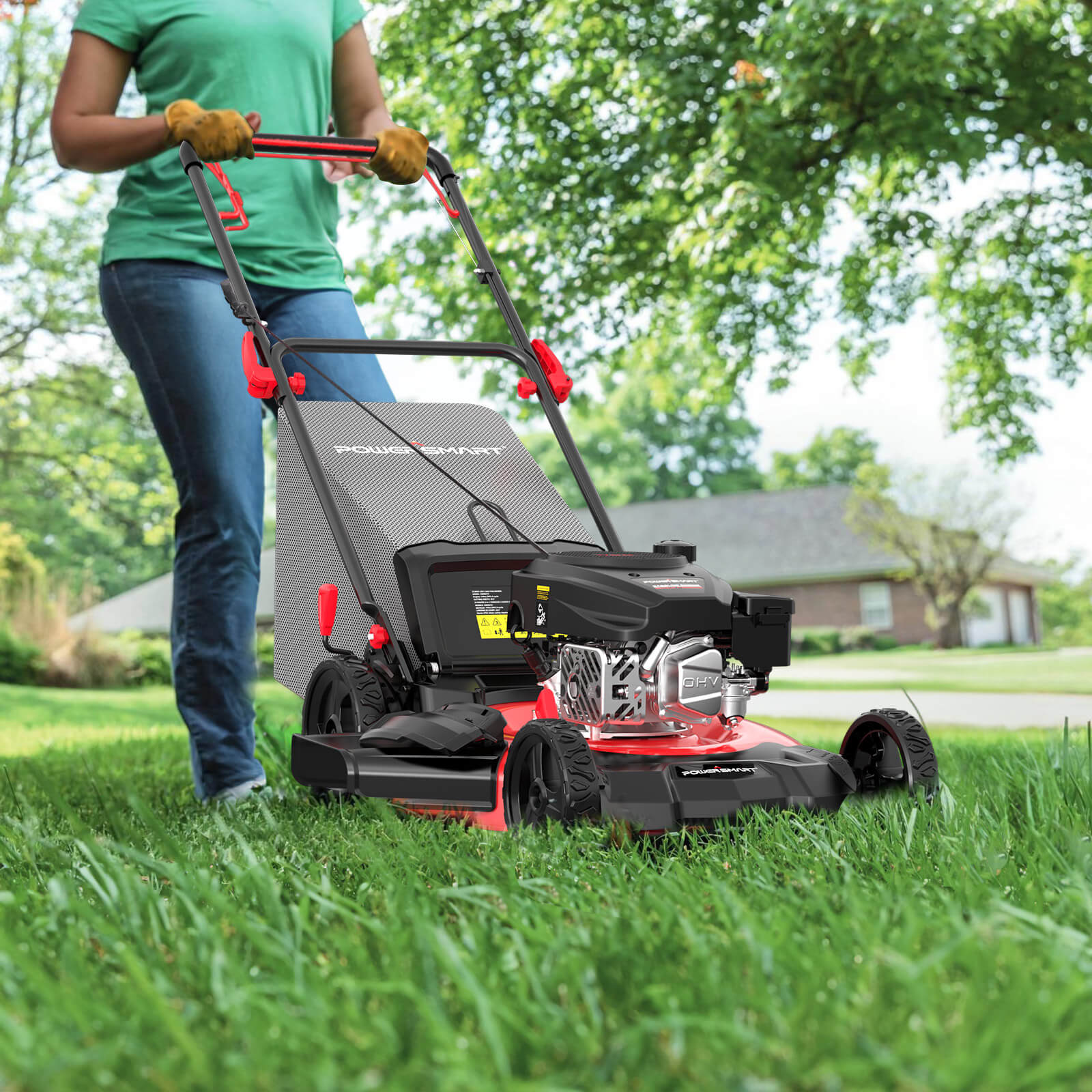 21 " 170cc Gas Self-Propelled Lawn Mower Red