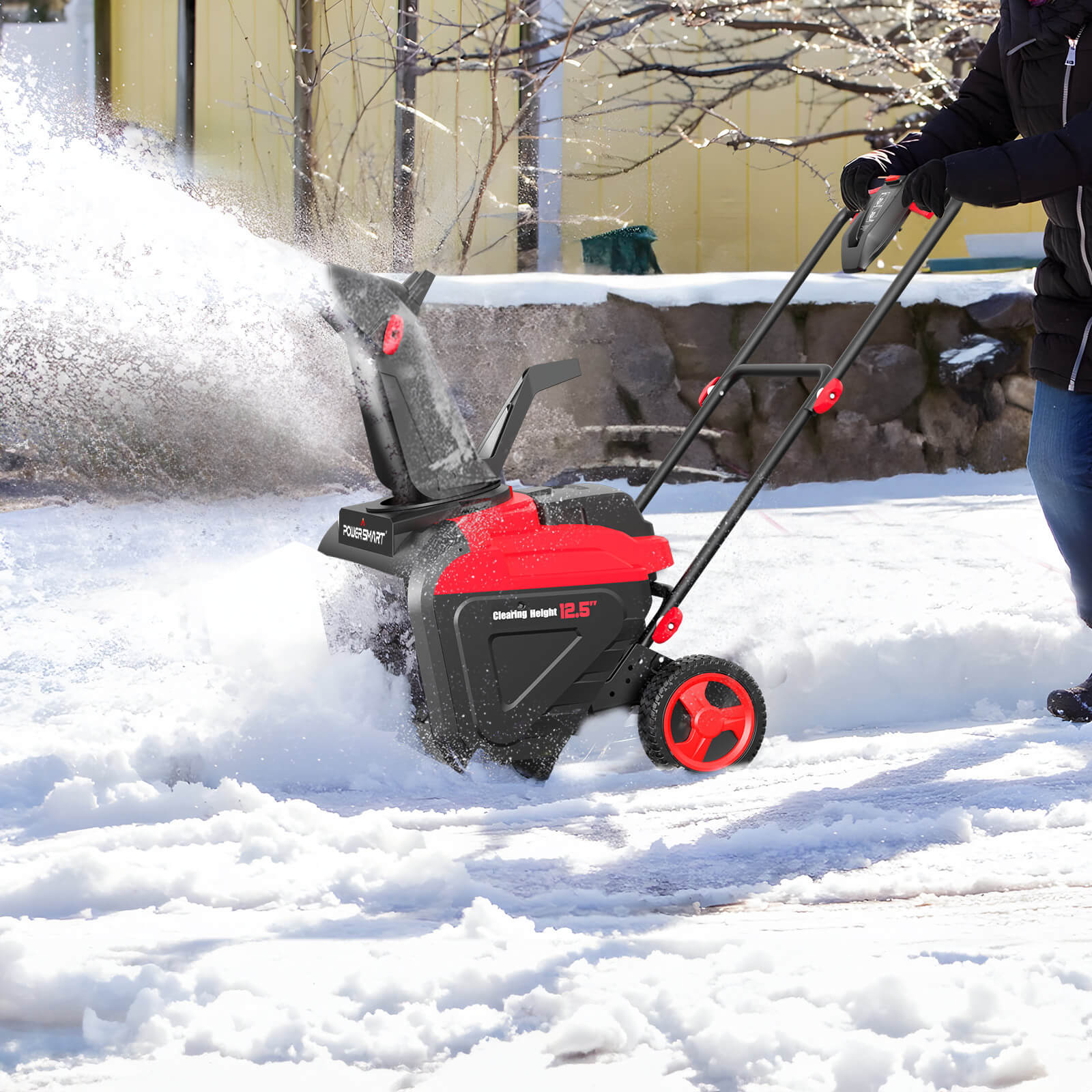 80V 21'' Single Stage Cordless Snow Blower w/ Battery and Charger HB2802A