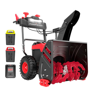 80V 24'' Two Stage Self-propelled Cordless Snow Blower w/ 2 Batteries HB2805A+DB2108