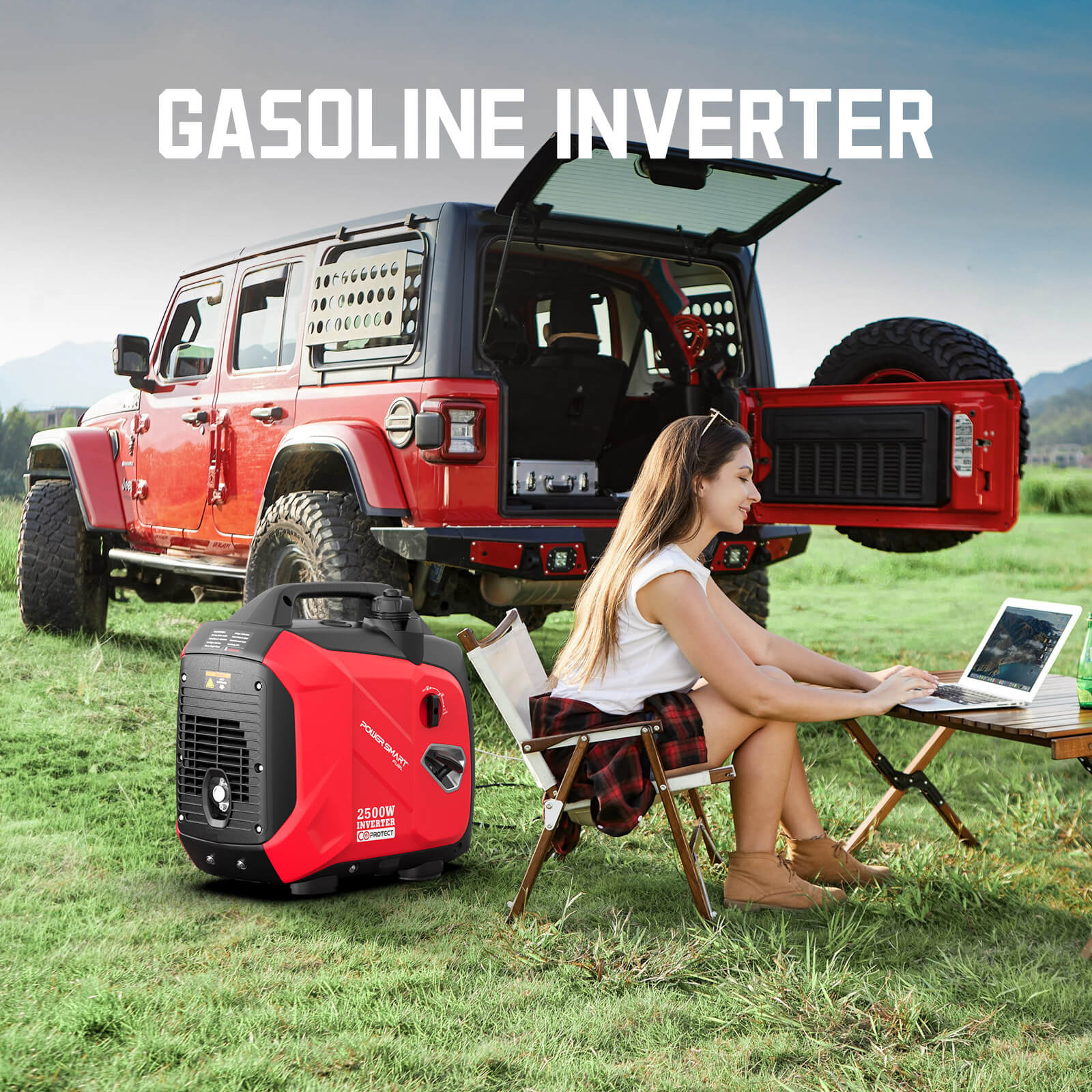 2500W Inverter Gas Generator w/ CO Alert HB5020C