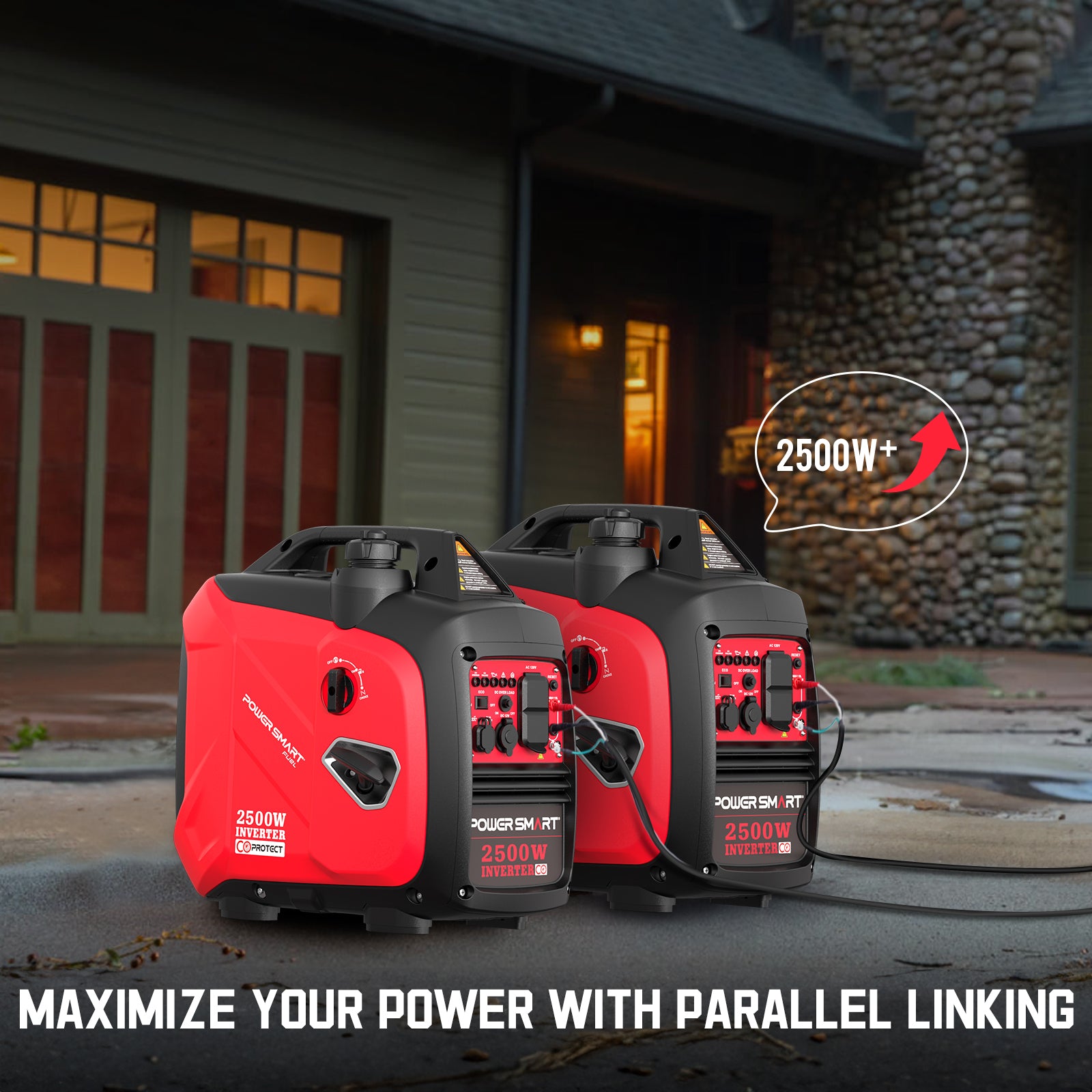 2500W inverter Gas Generator w/ CO Alert HB5020C-M