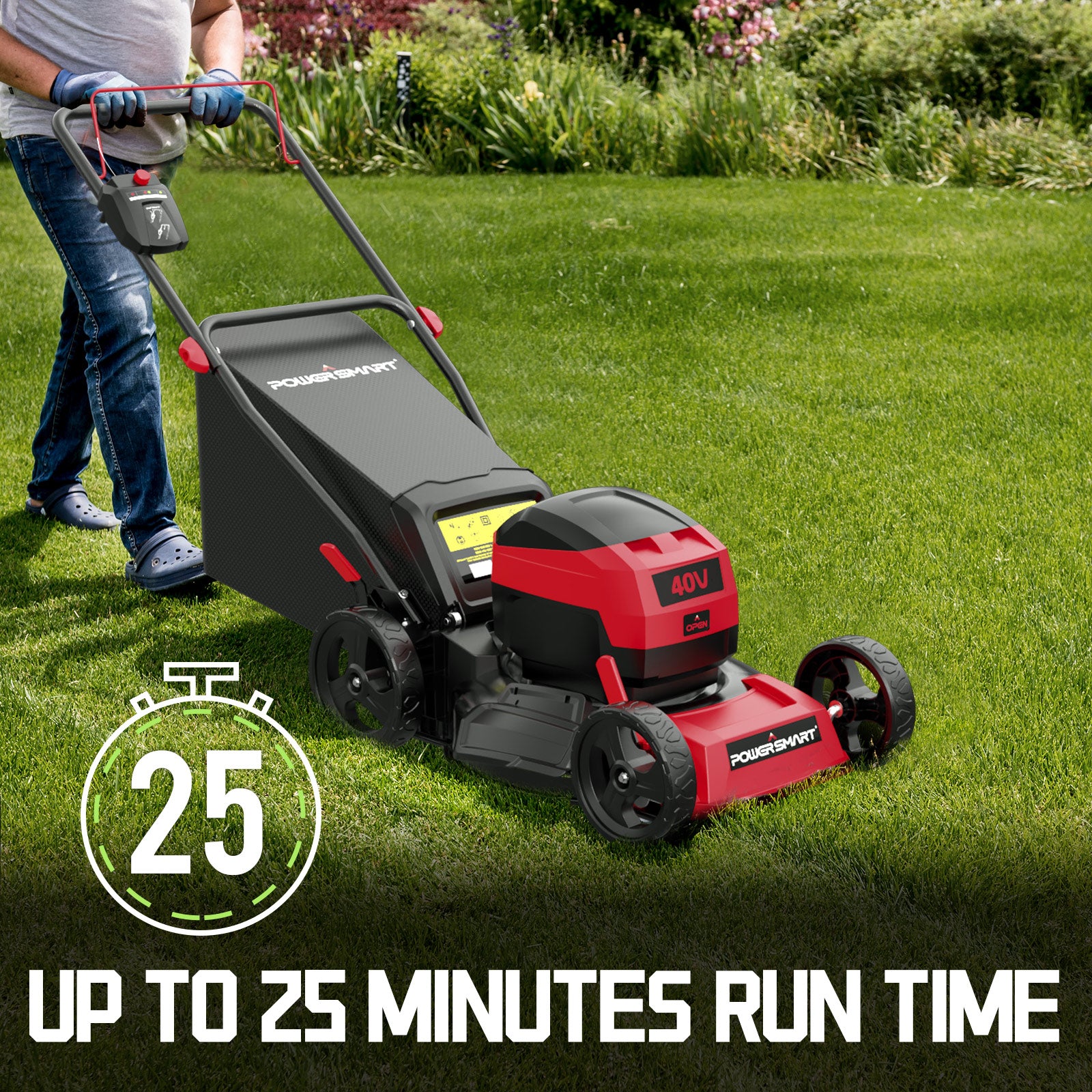 40V 17" Cordless Push Lawn Mower w/ 4.0Ah Battery & Charger MB2418A-M