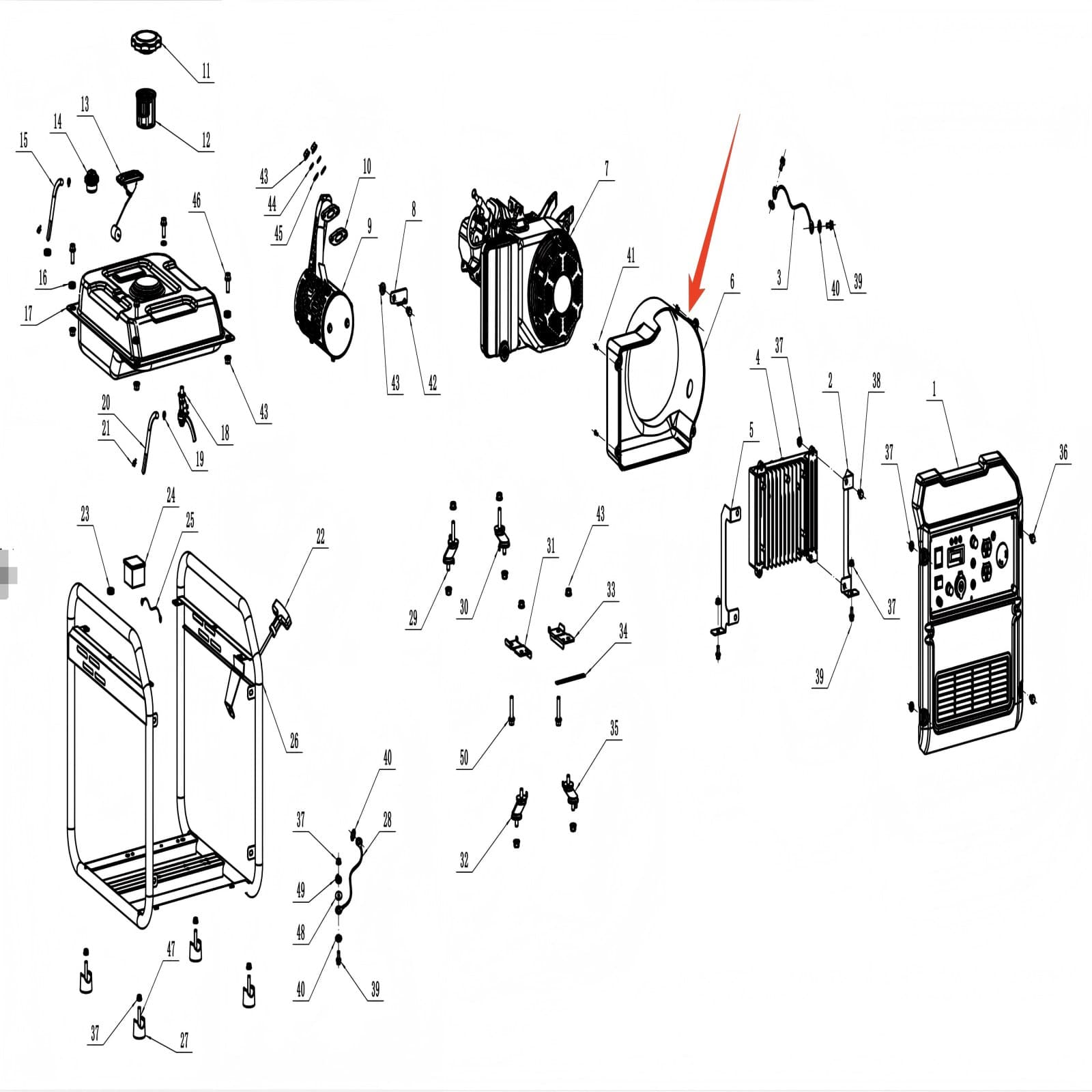 Generator Parts - Inverter Cover, Stock #026210000100