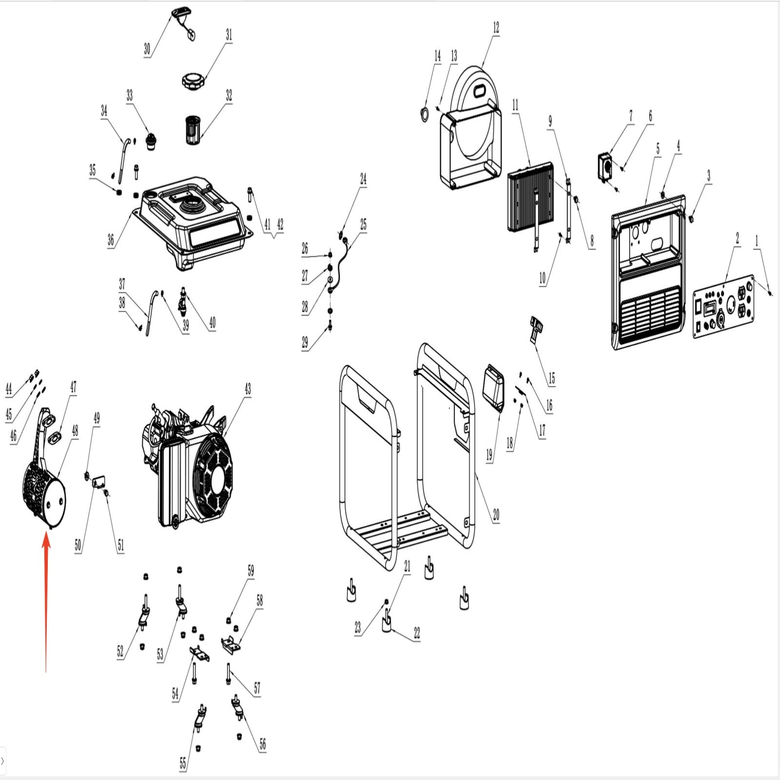 Generator Parts - Muffler, Stock #026170000202