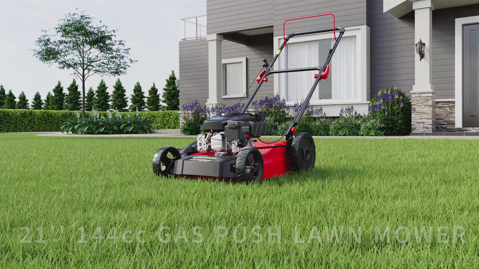 21'' 144cc Gas Push 2-in-1 Lawn Mower V8721C