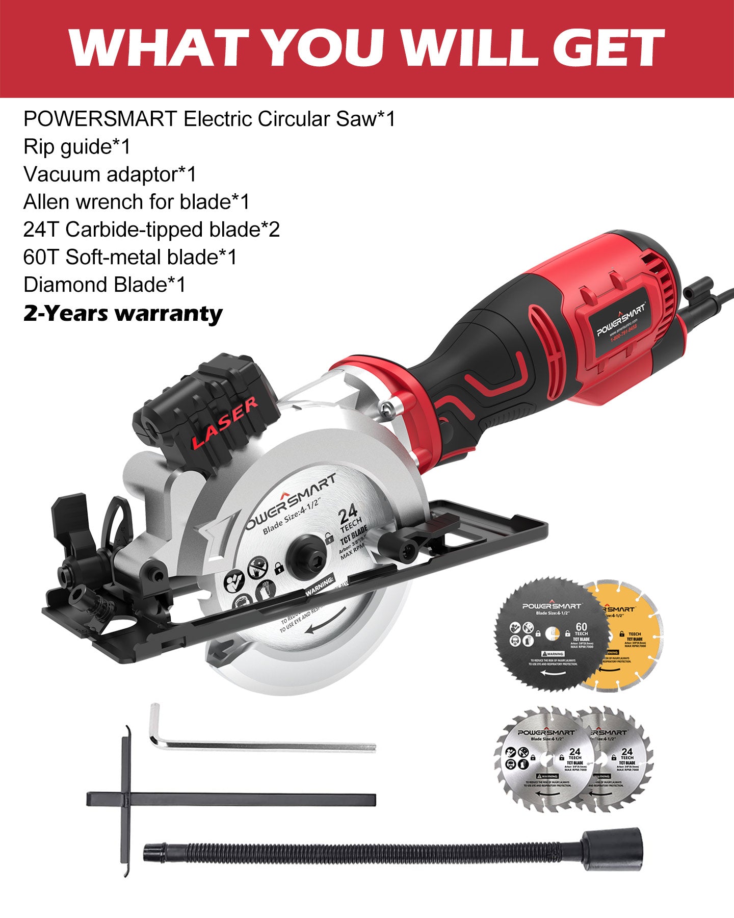 Powersmart 4-1/2 in. 5.8 Amp Electric Compact Circular Saw