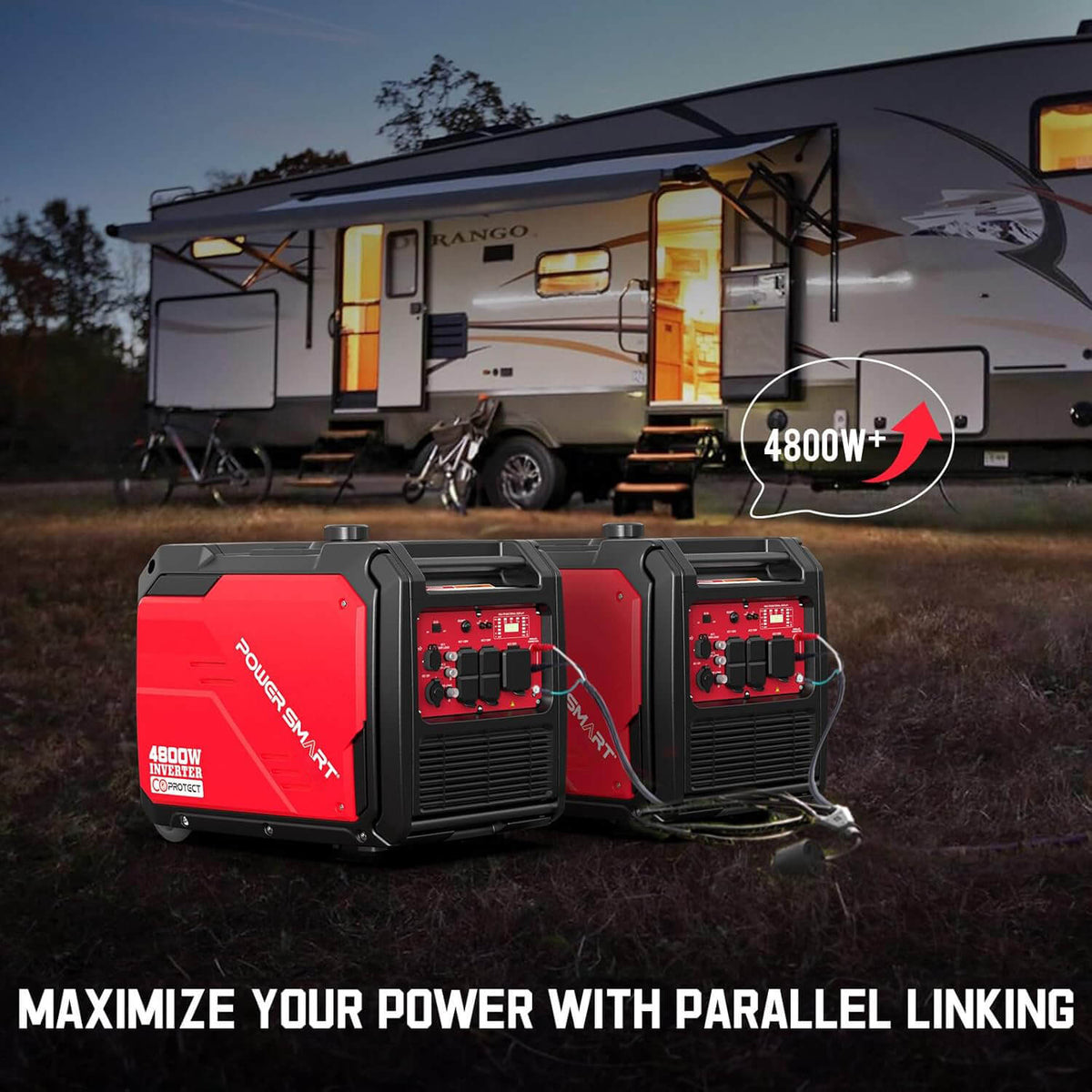4800W Inverter Generator w/ Electric Start,CO Alert PS5046CE