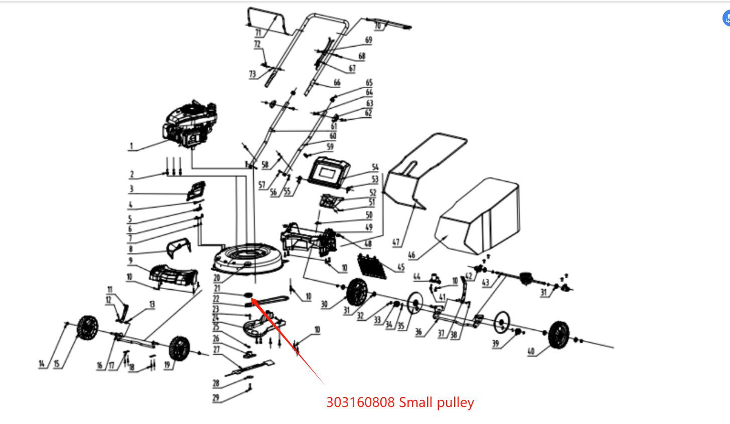 PowerSmart Lawn Mower Parts - Small pulley, Stock #:303160808