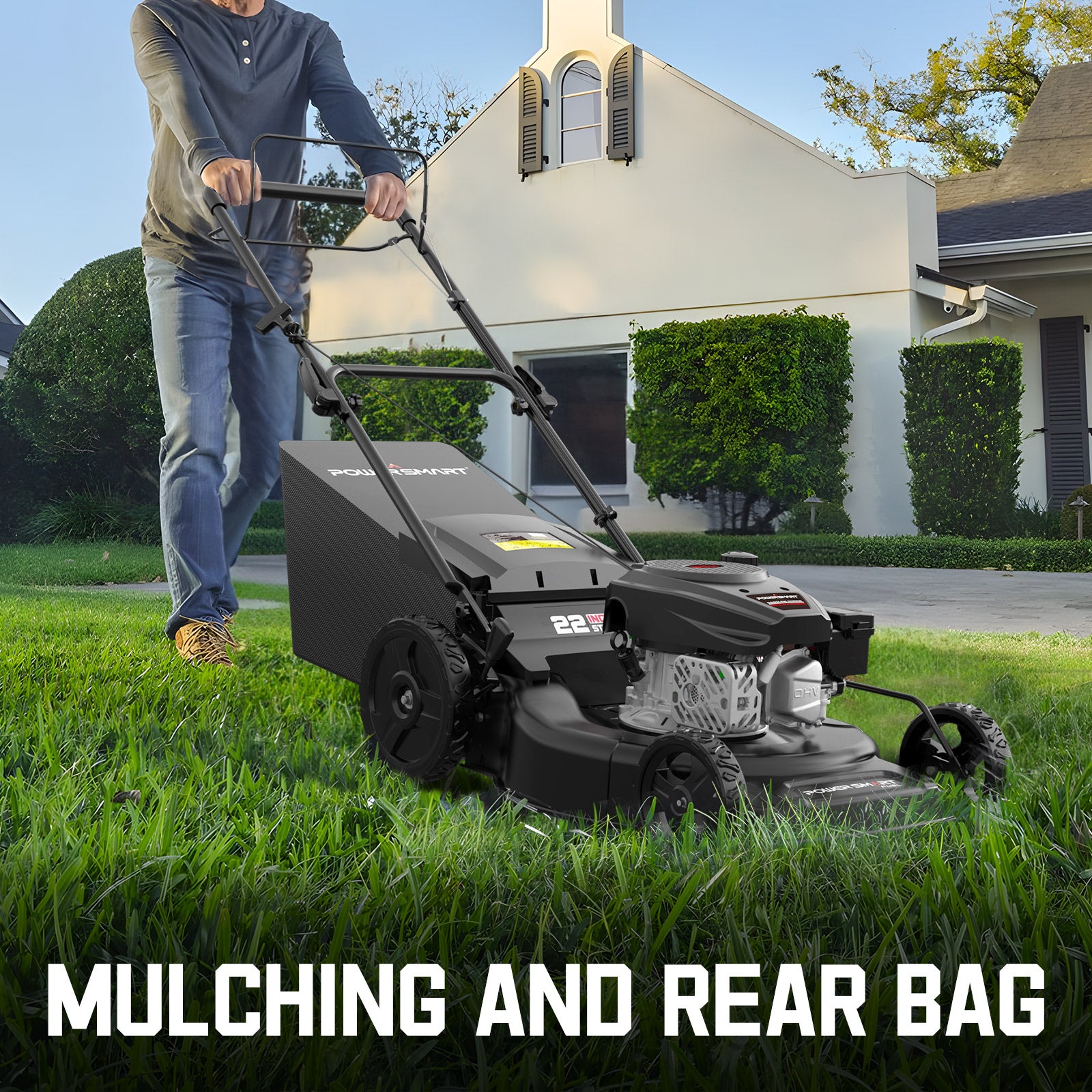 22" 170cc Gas Self-Propelled 3-in-1 Lawn Mower V8622S-M