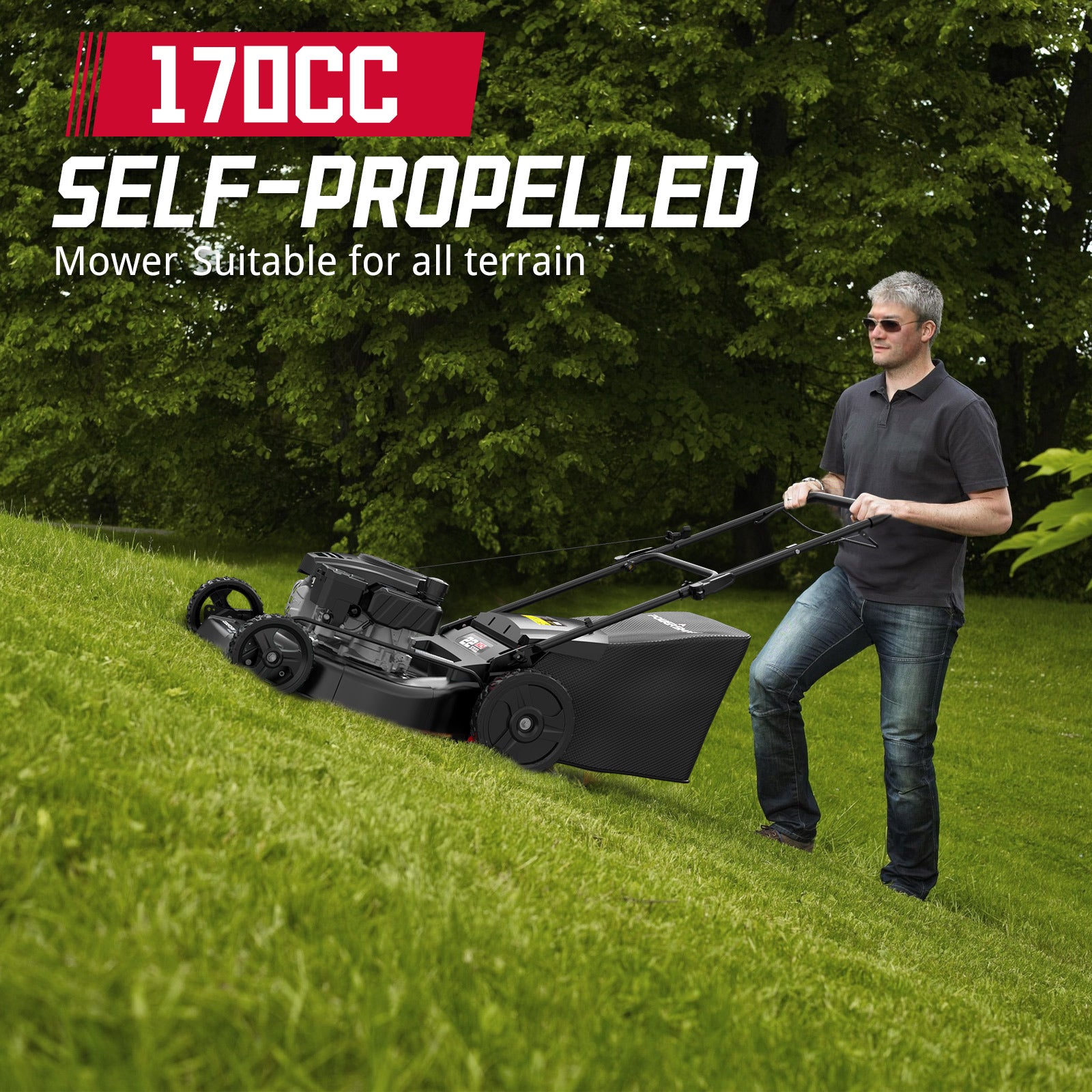 22" 170cc Gas Self-Propelled 3-in-1 Lawn Mower V8622S-M