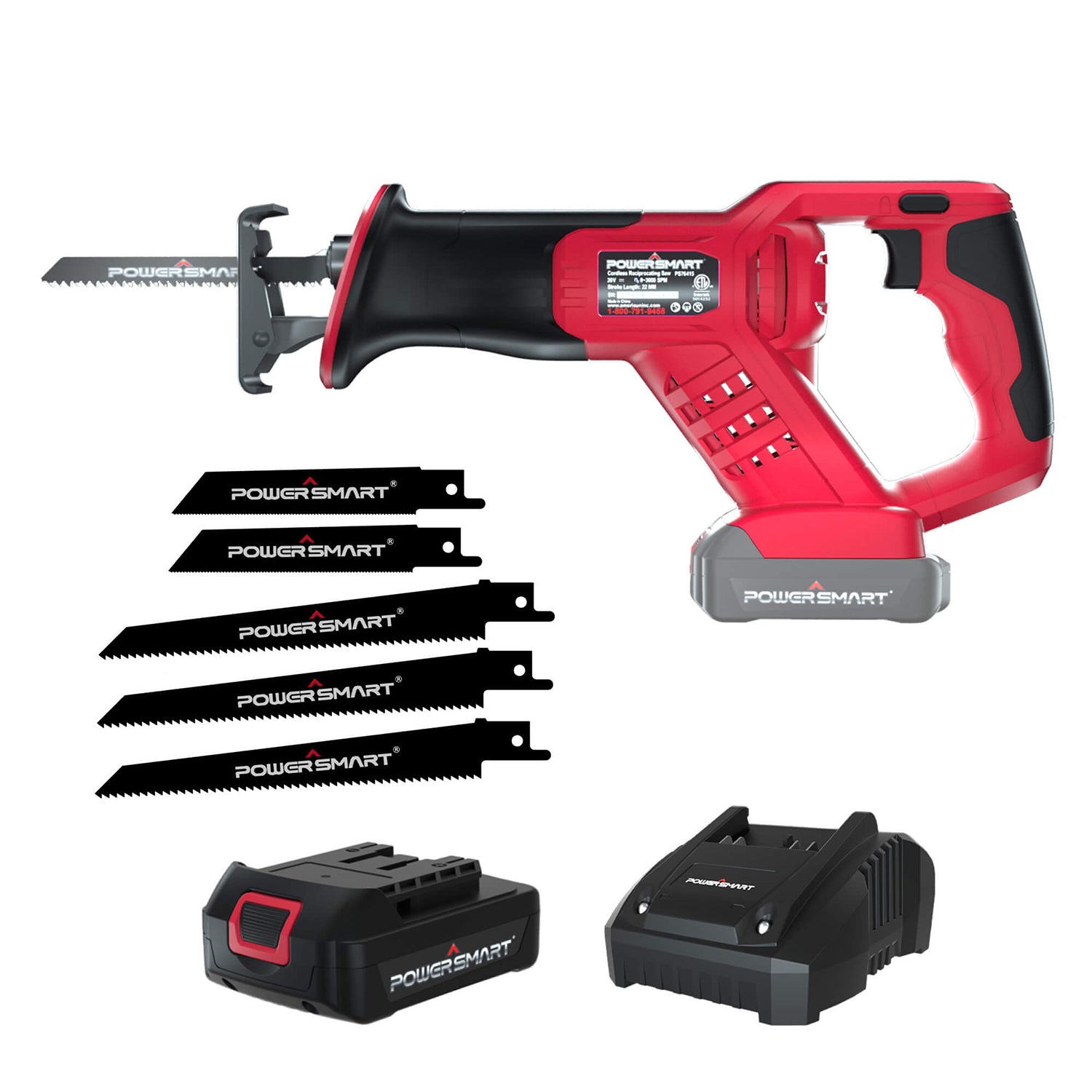 Powerbuilt 6 in. 7.5 Amp Reciprocating Saw with 2 Blades - 240121