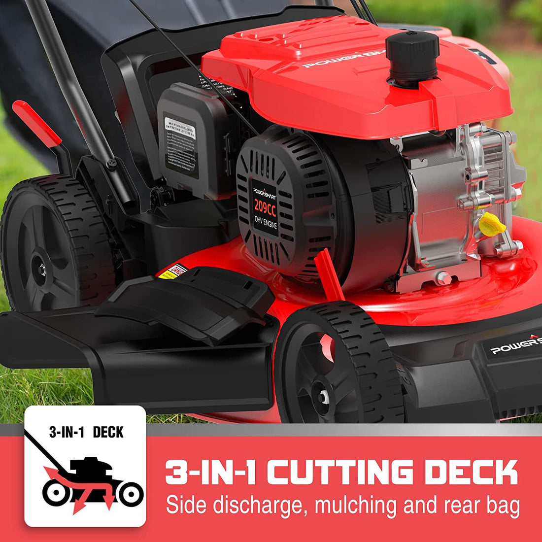 21" 209cc Gas Selfpropelled Lawn Mower Red DB2194SH PowerSmart USA