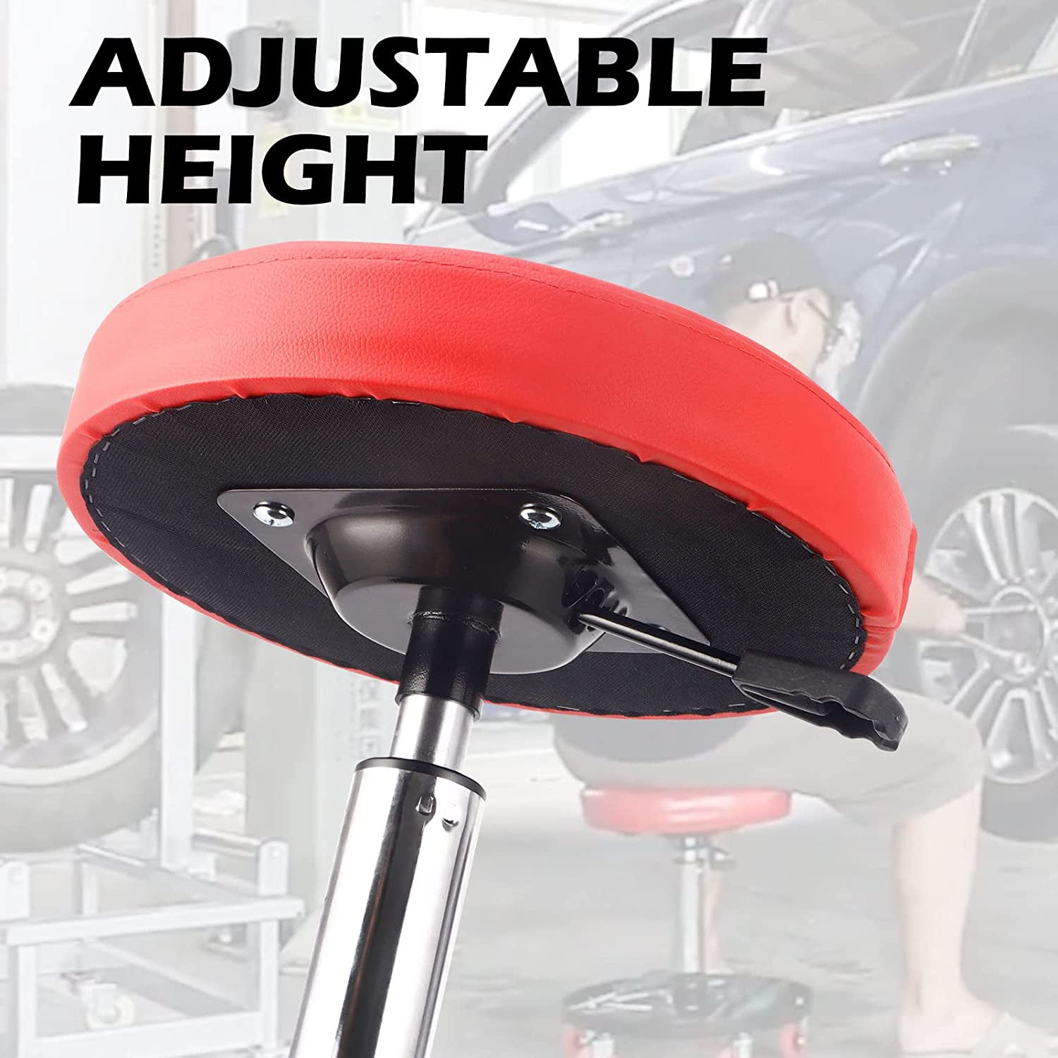 300-pound Capacity Rolling Mechanic Stool Garage/Shop Seat with Wheels PS1101