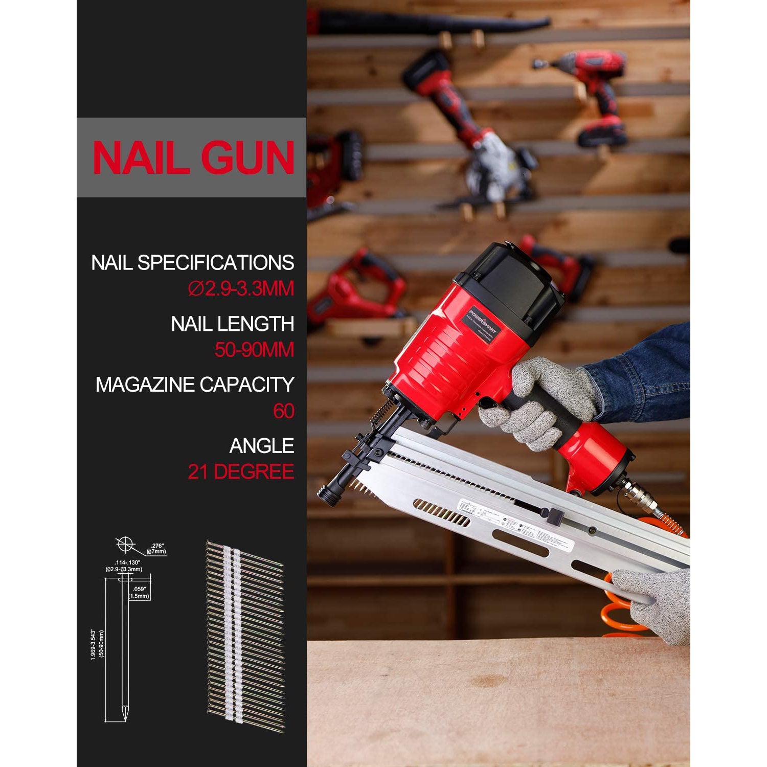 Milwaukee M18FFN-0C 18v Cordless Fuel 1st Fix Framing Nailer 50-90mm Nails  Body Only In Case - Power Tools from Alan Wadkins Ltd Toolstore UK