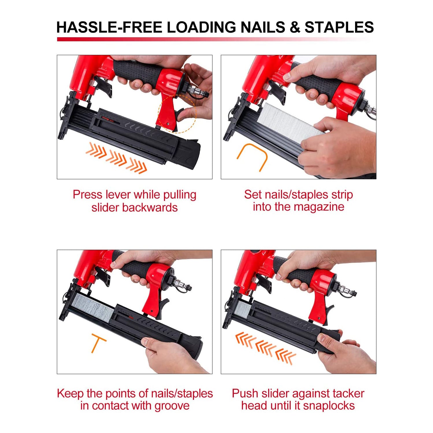 ValueMax 18 Gauge Pneumatic Brad Nailer, 2-in-1 Nail Gun Staple Gun with 1-5/8 inch Staples, 2-5/8 inch Brad Nails, Carrying Case and Safety Glasses