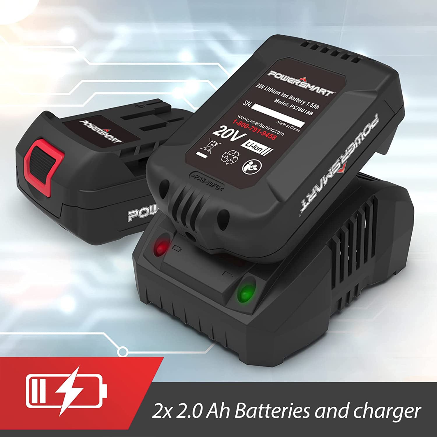 20V Lithium Battery Charger: Fit All 20V Battery Tools of PowerSmart F