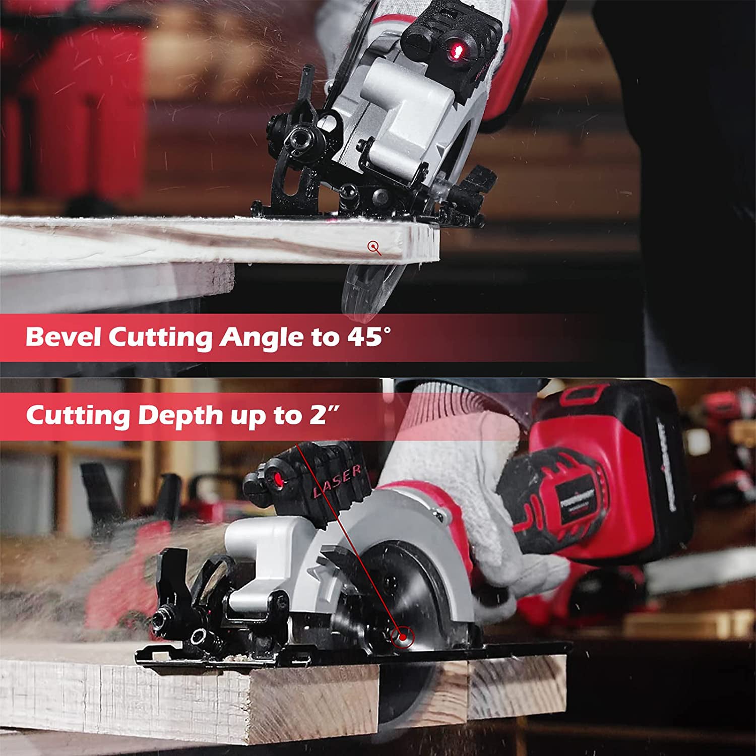 20V Mini Circular Saw Cordless with 4.0Ah Battery and Charger PS76138A