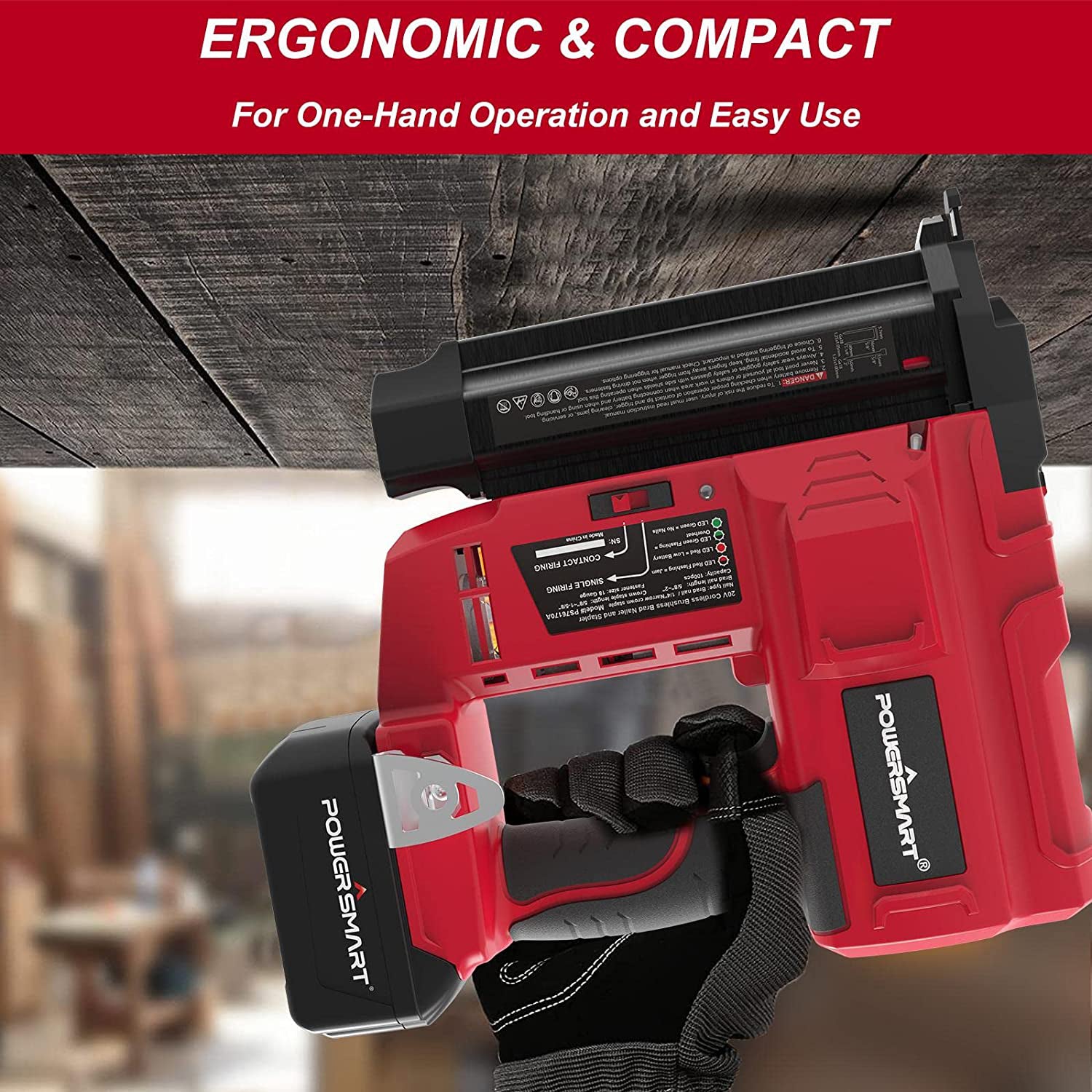 Cordless Brad Nailer, GoGonova Battery Powered 18 Gauge 2-in-1 Nail  Gun/Staple Gun, Accepts 5/8'' Nails/Staples for Upholstery and Woodworking